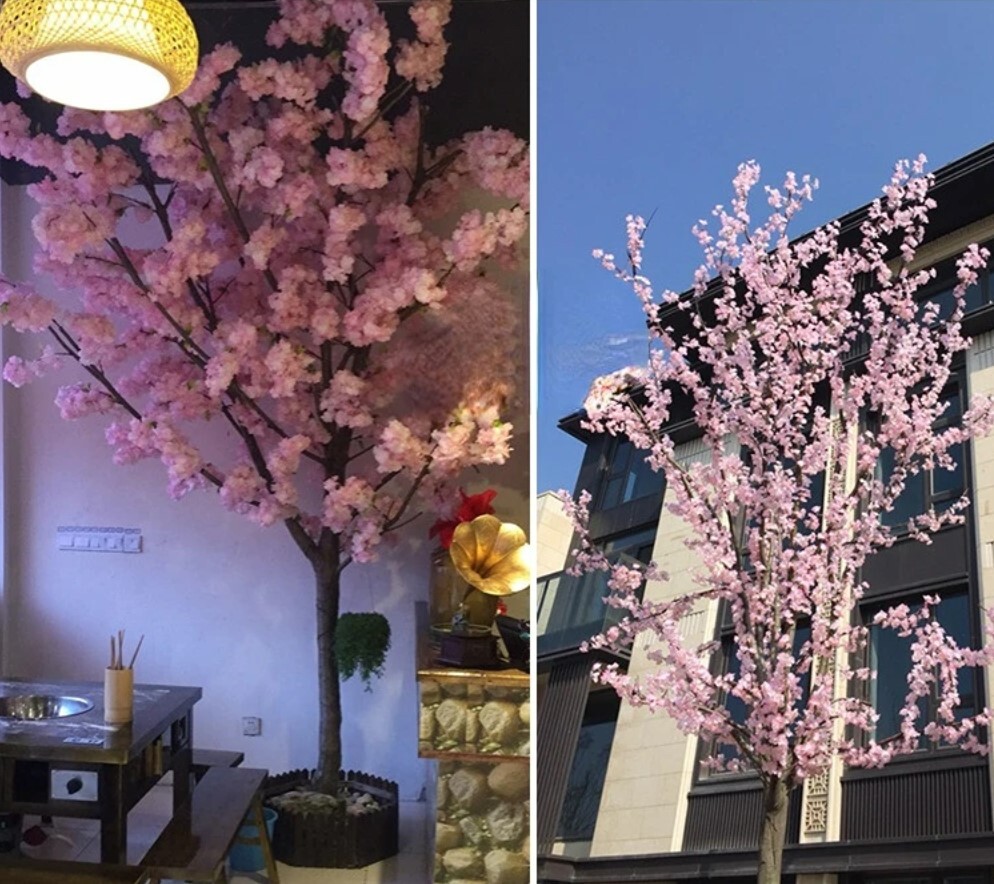 1/2/3pcs Artificial Cherry Blossom Flower For Wedding / Home / Office Decor NEW