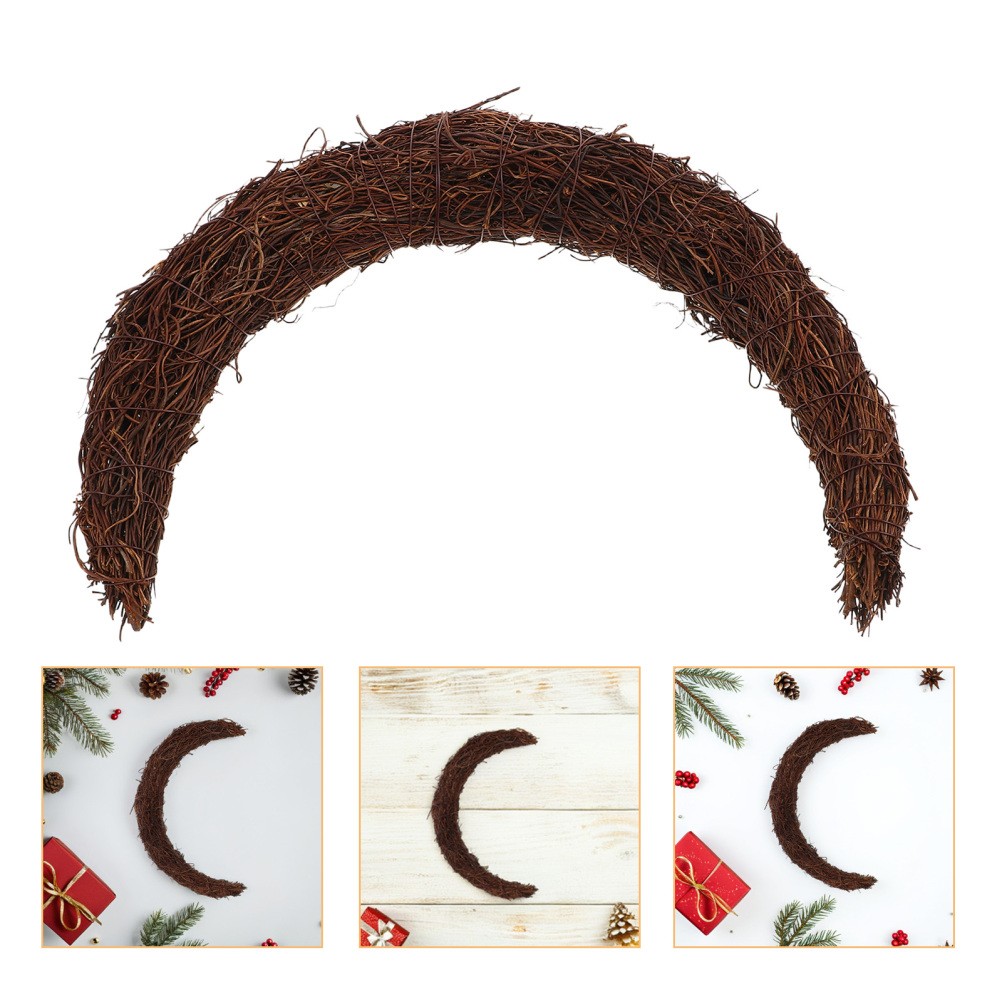 2 PCS Natural Rattan Vine Ring Branch Garland Twig Wreath Grapevine