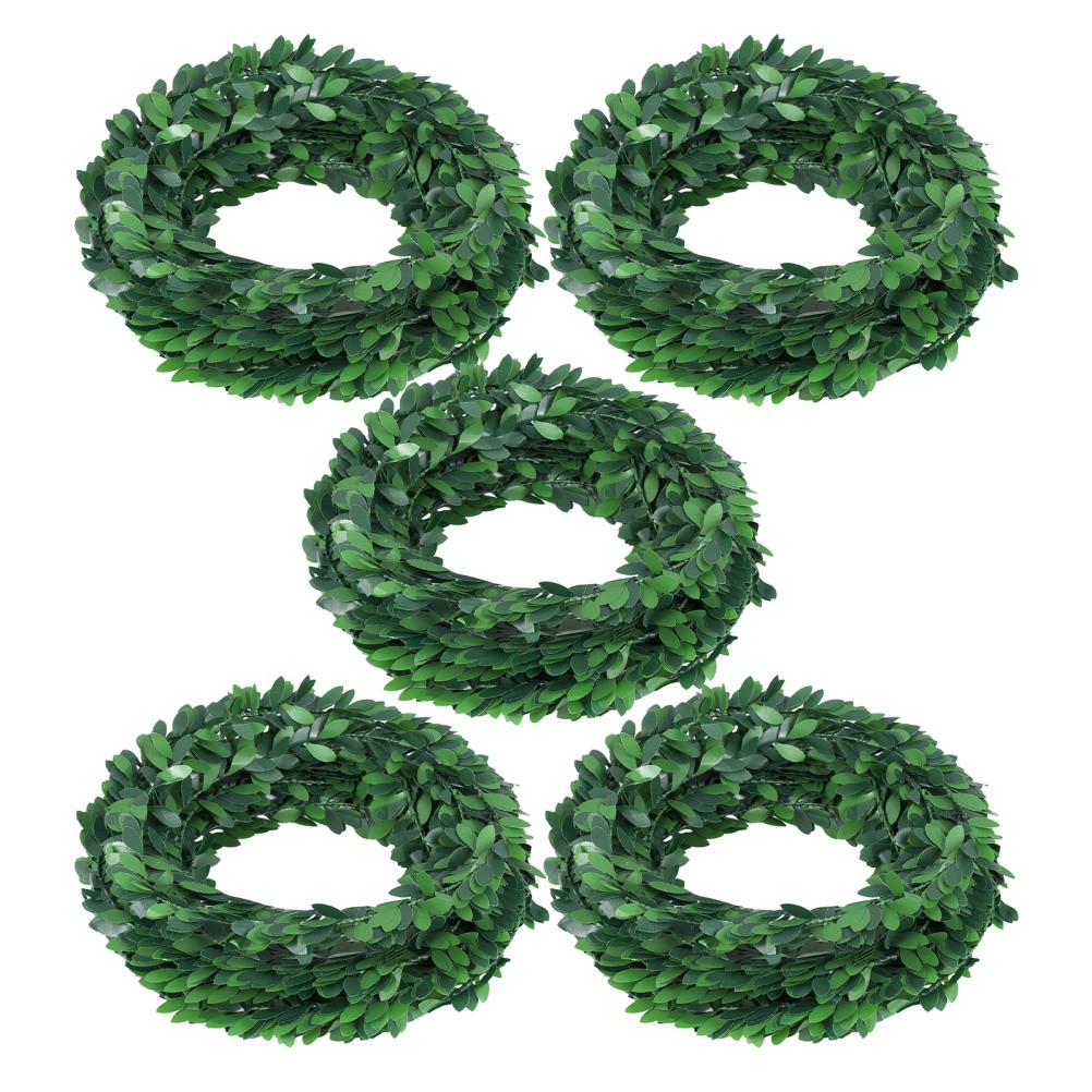 5Pcs Artificial Greenery Vines Green Leaf Garland for Wedding Party Home Decor