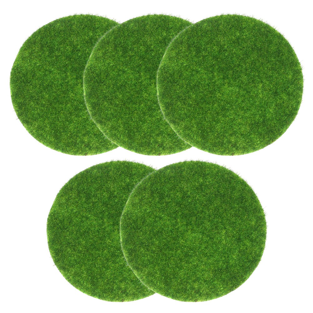 5 Pcs Artificial Mini Landscape Realistic Moss Rug Fake Grass Patio