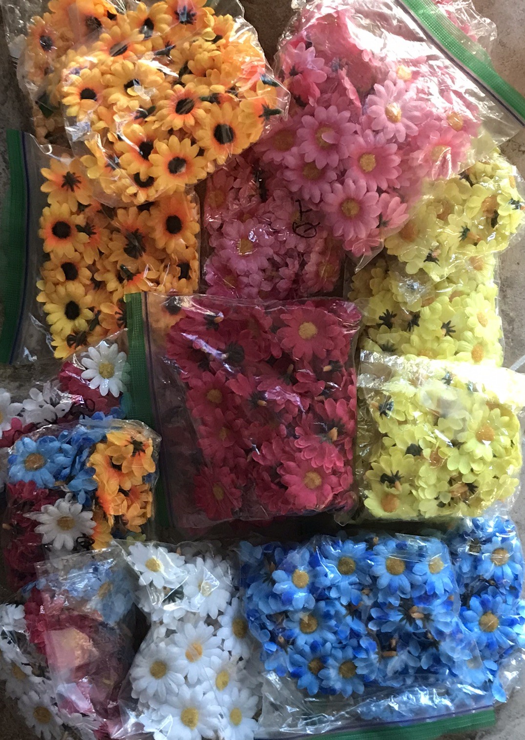 Artificial Silk Daisy Flower Head 1.25″ Fake Sunflower DIY Craft Flower 100 pcs