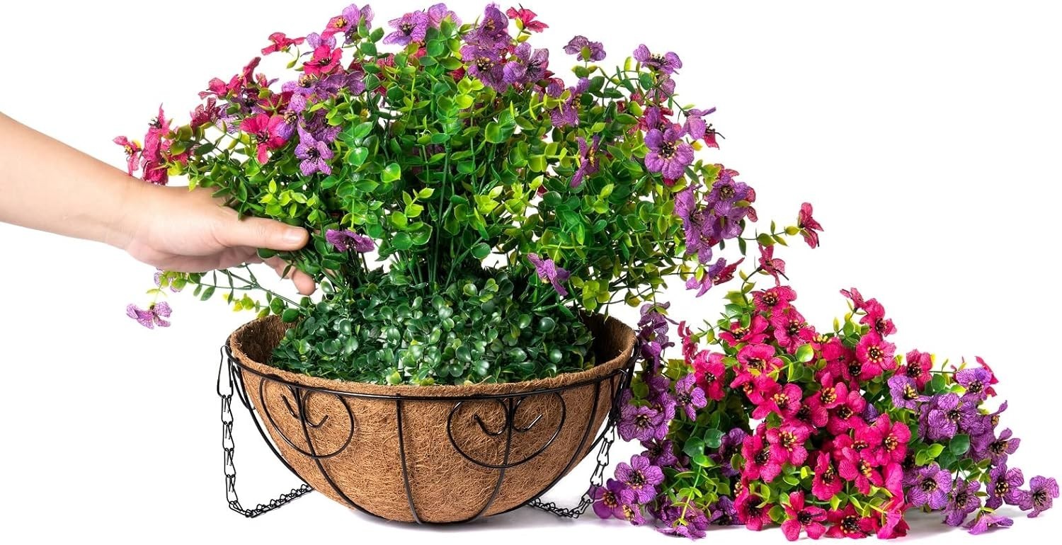 Colorful Daisy Eucalyptus Hanging Basket