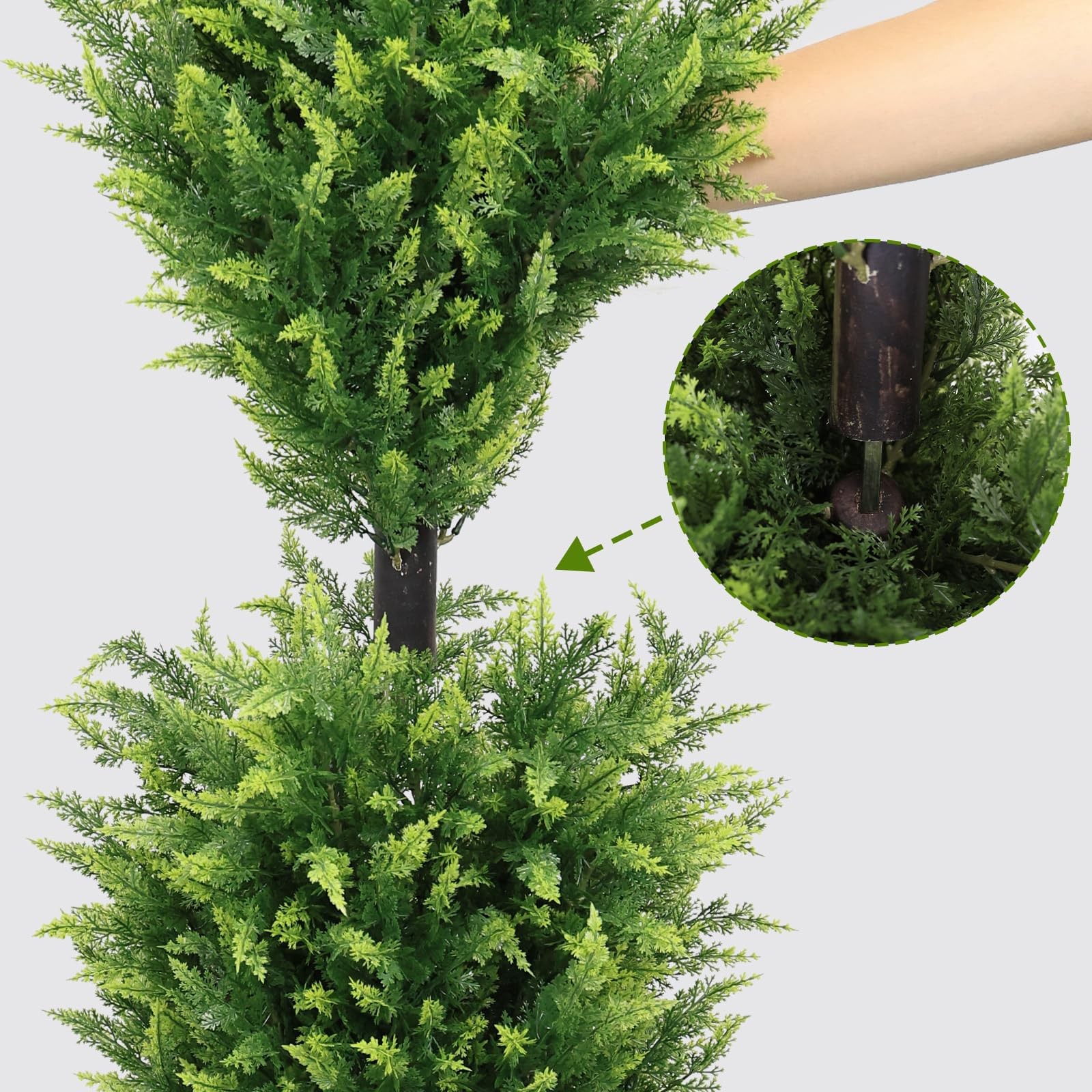 THE BLOOM TIMES 3FT Tall Artificial Cedar Topiary Trees Set of 2 UV Resistant