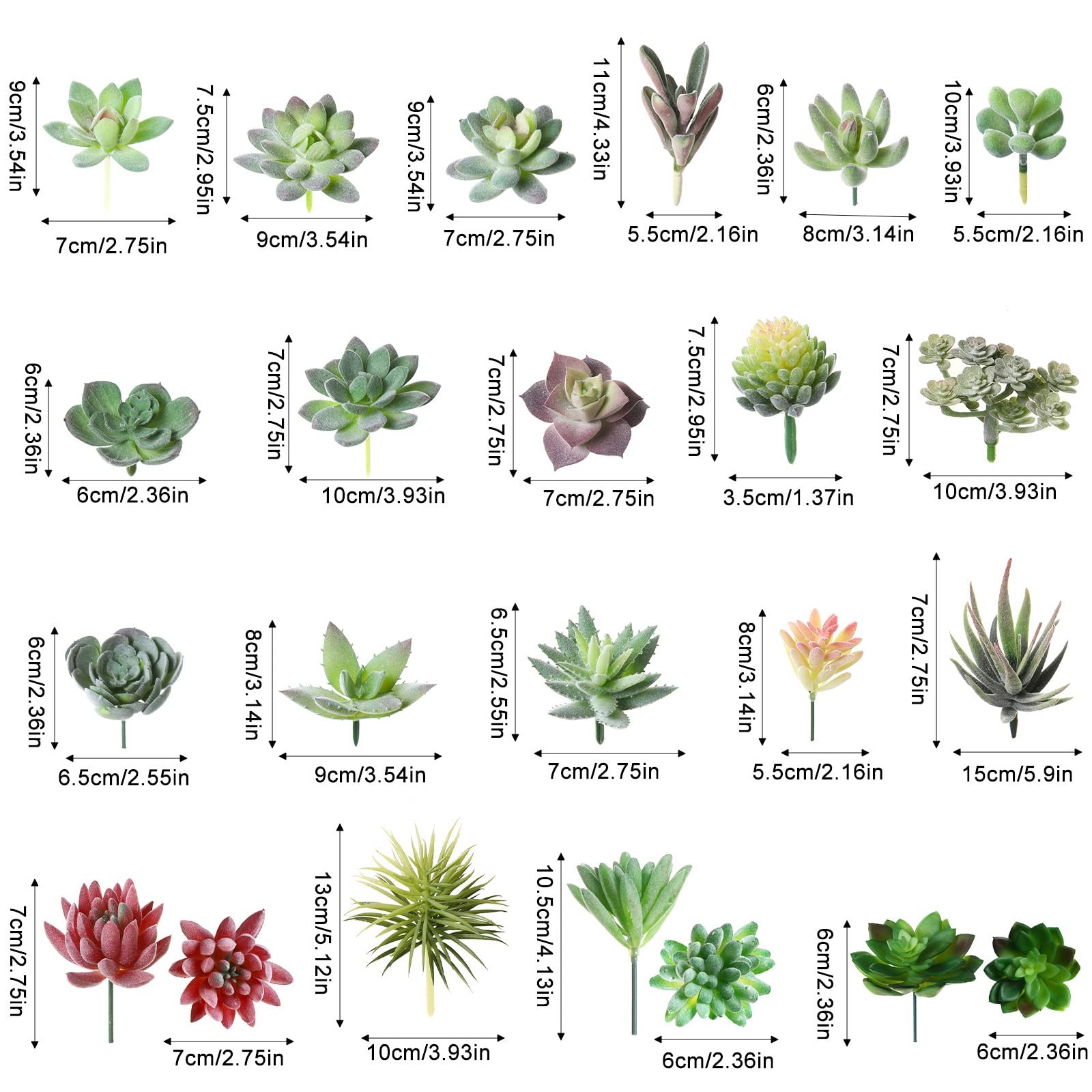 40 Pieces Artificial Succulent Plants Faux Realistic Unpotted Mini Succulents…