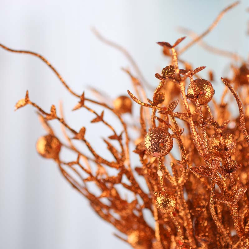 Group of 6 Sparkling Copper Artificial 12-1/2″ Twig and Berry Sprays
