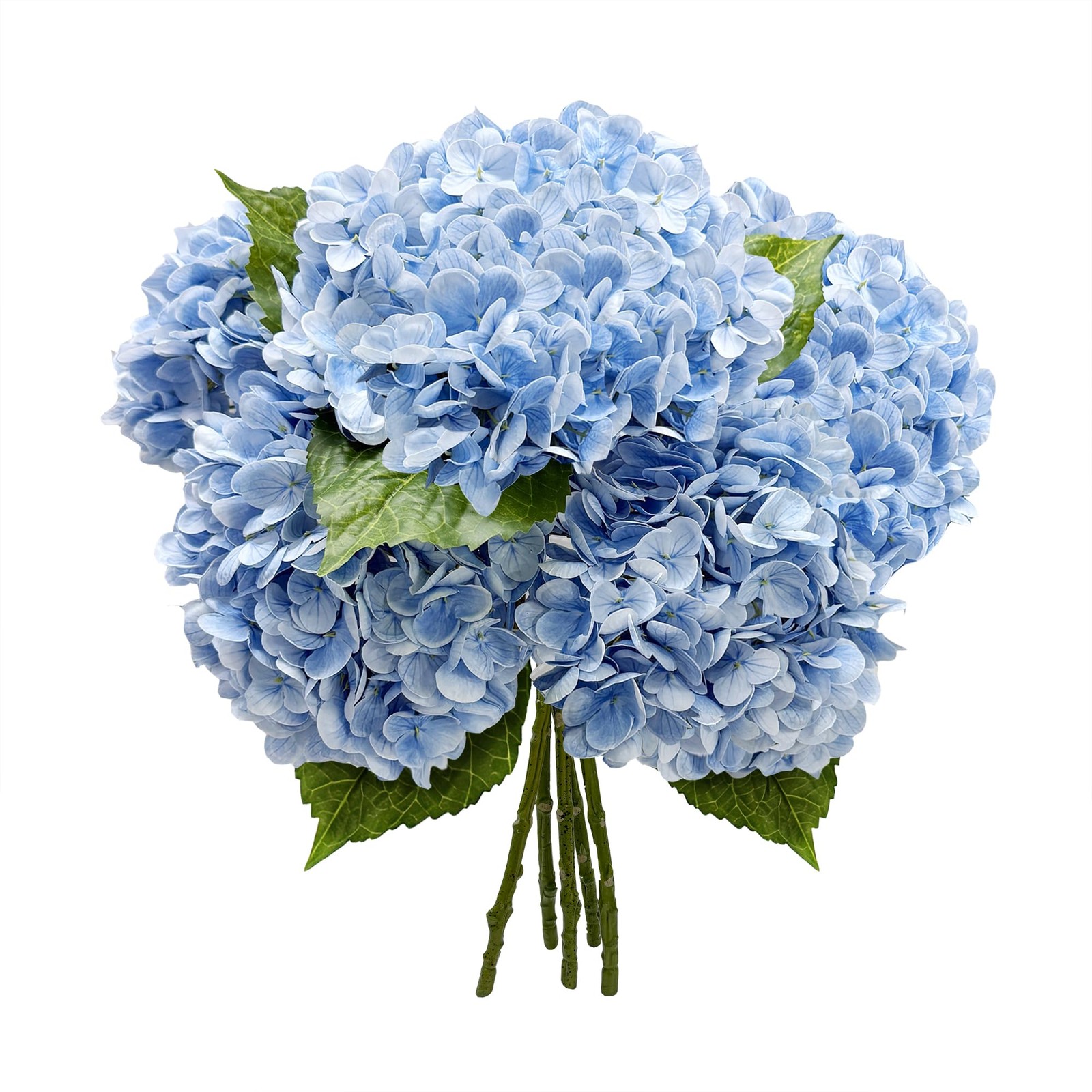 21In Blue Artificial Hydrangea Flowers 5 Pcs Real Touch 3D Print Latex Flower…