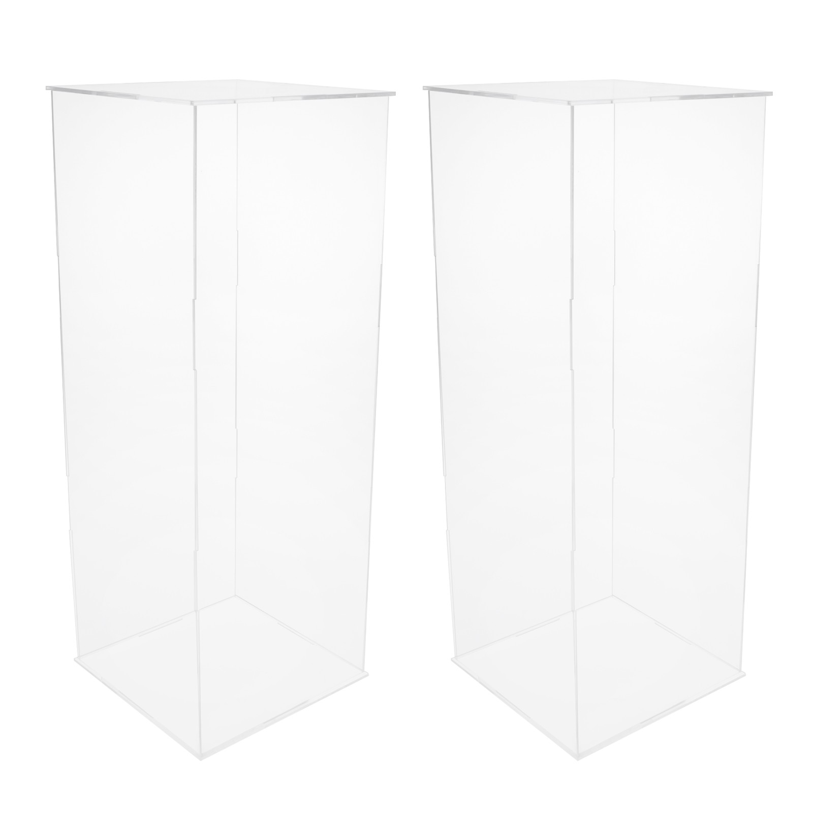 30*30*80cm Acrylic Flower Stand 2pcs Clear Display Flower Tower For Weddings