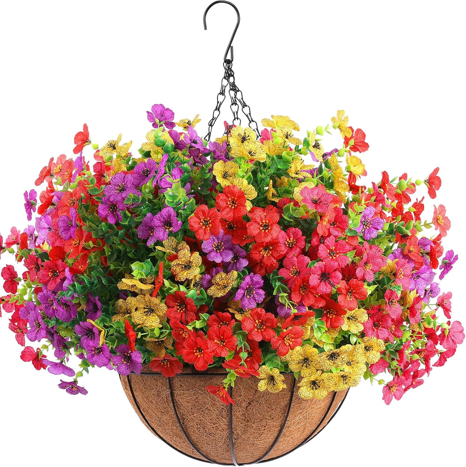 Rowfad 36 Bundles Artificial Flowers Outdoors UV Resistant Fake Plastic Spring M