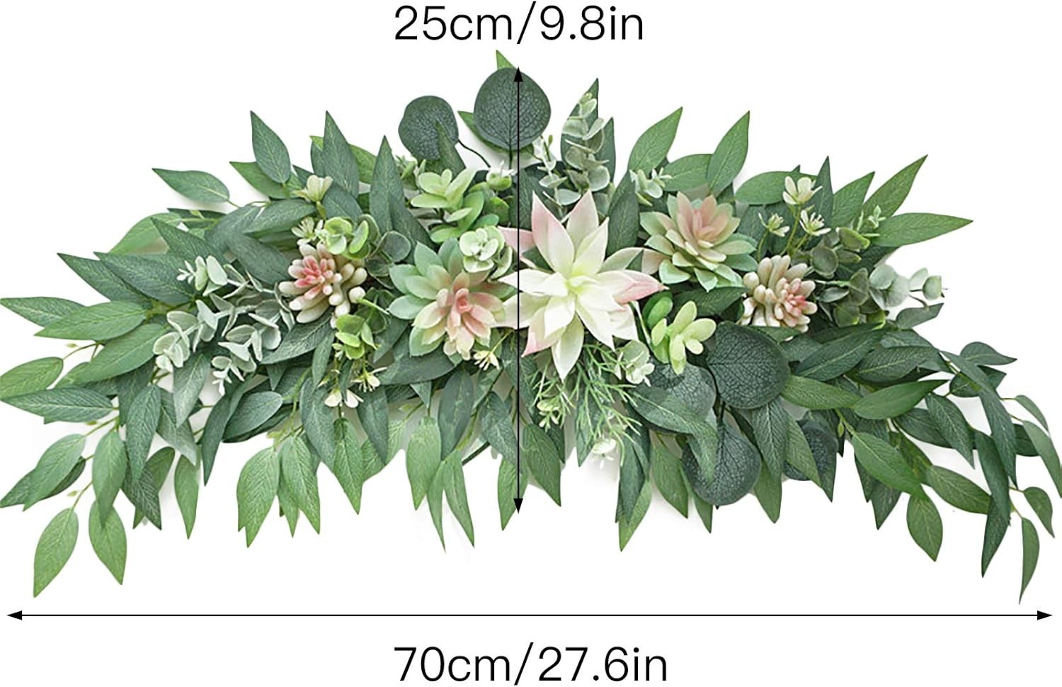 WYSRJ 28inch Artificial Succulents Swag Decorative Swag with Eucalyptus Leaves a