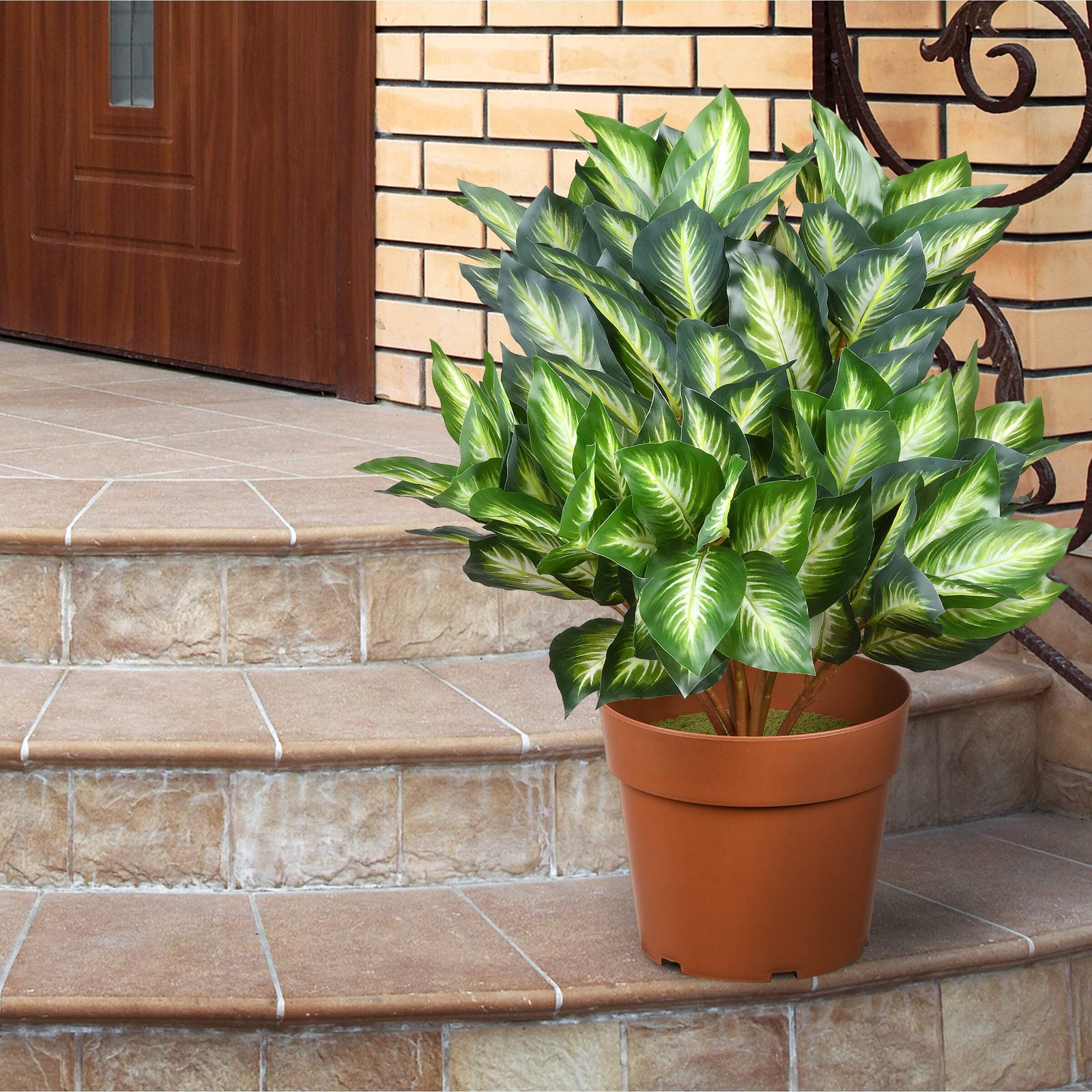 24 in. Hosta Topiary Plant in Brown Round Growers Pot