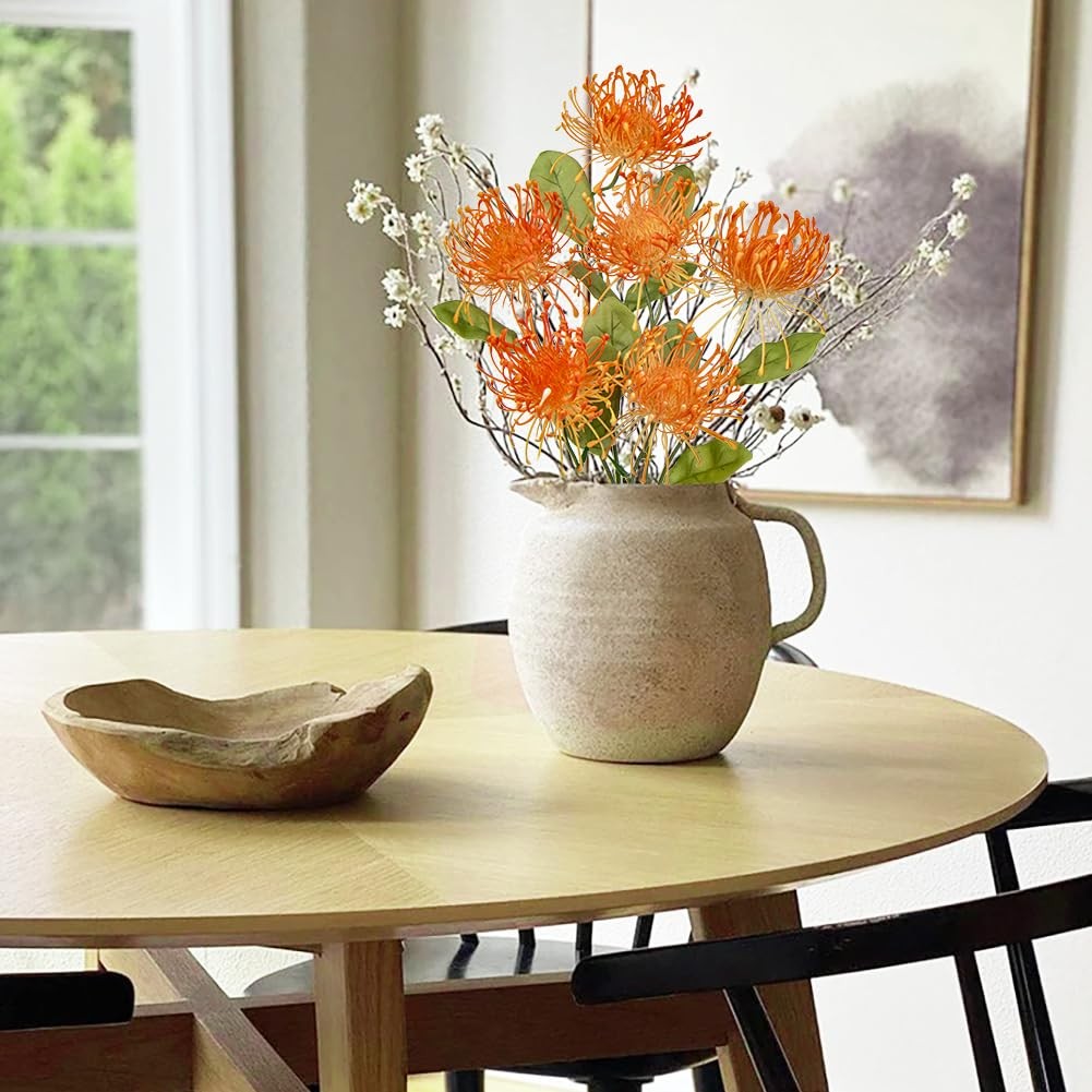 Hollyone 33″ Orange Artificial Mums for Outdoors Style 1 (33 Inch),
