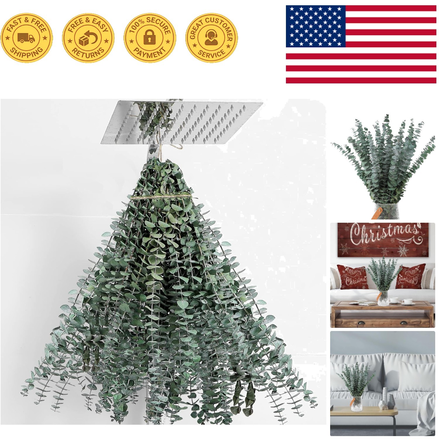 Versatile 17” Dried Eucalyptus Stems – 30 Pcs for Home & Shower Decor