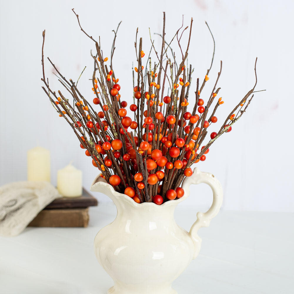 Set of 12 Fall Artificial 17-1/2″ Twig and Berry Pick Floral Sprays