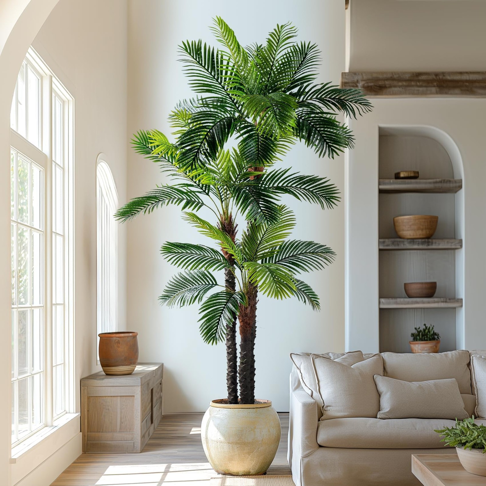 9.1FT Artificial Phoenix Palm Tree Artificial Plants Indoor Outdoor Large Fau…