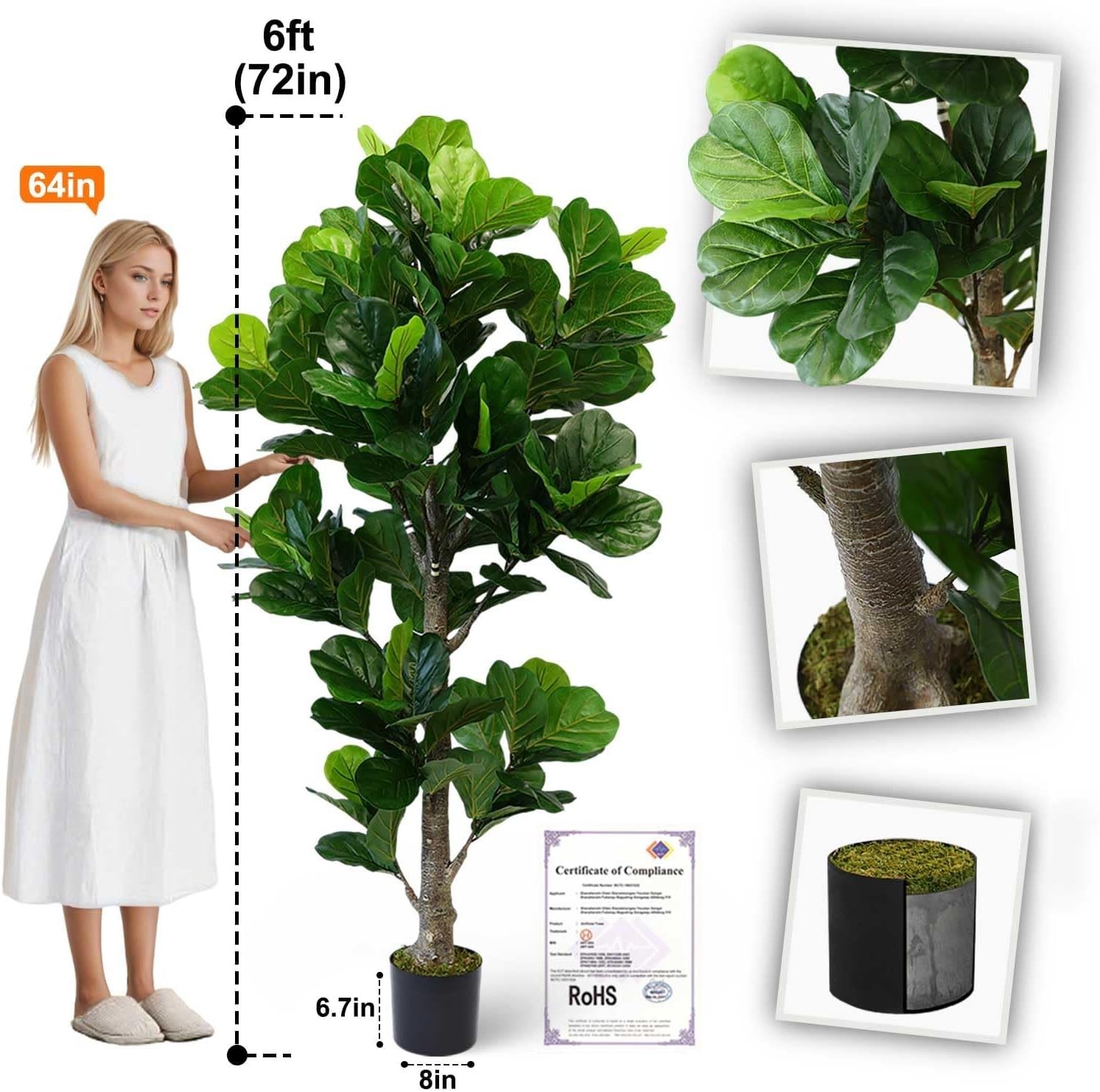 6ft Artificial Plant for Indoor Outdoor Living*-