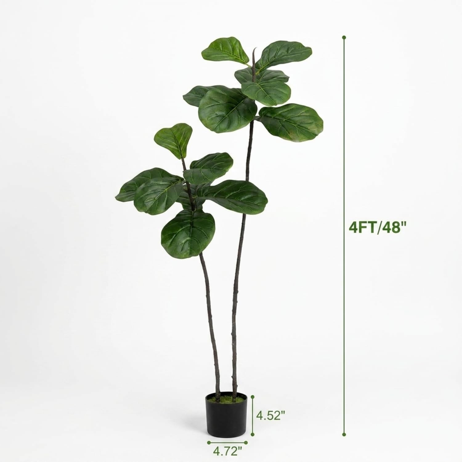 Artificial Fiddle Leaf Fig Tree – 4FT Faux Large Tree, Fake Plants Tall Fake …