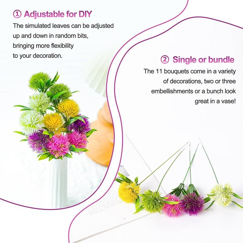 Artificial Dandelion Bouquet 3/5/10pc 26cm Fake Flowers for Home & Wedding Decor