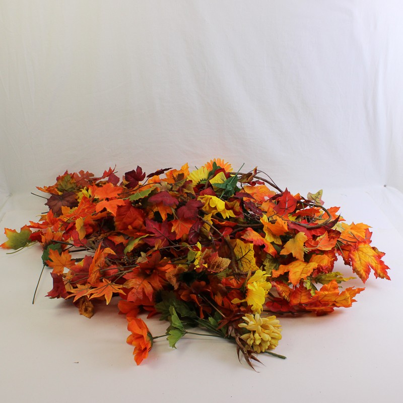 1.5 Lbs Mixed Lot Artificial Autumn Fall Foliage and Flowers
