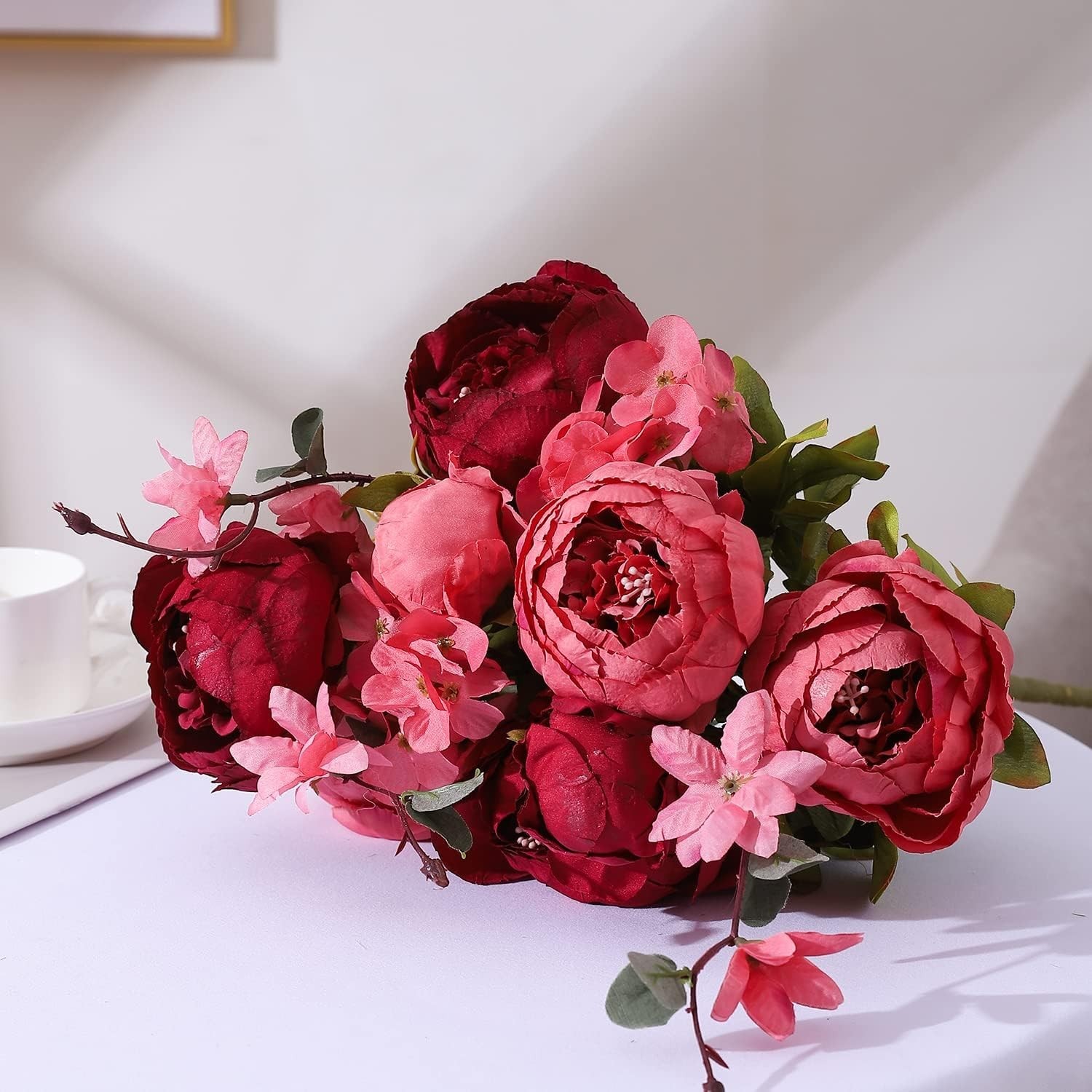 Vibrant Artificial Peony Bouquet – Perfect for Weddings & Custom Arrangements