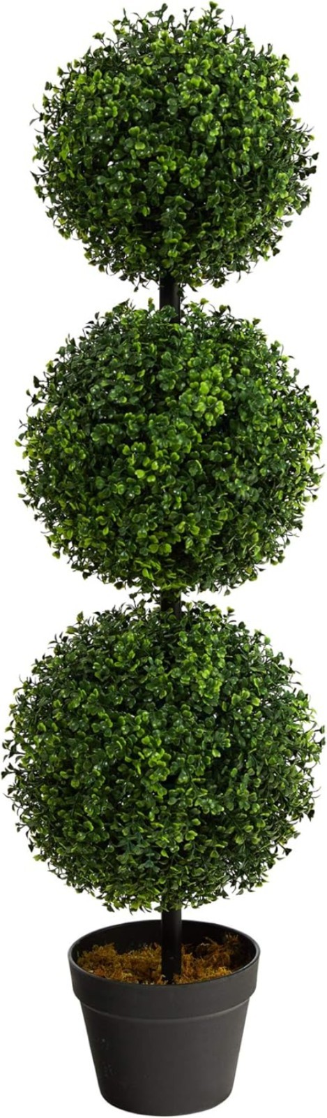 36in Artificial Triple Ball Boxwood Topiary Tree – Indoor Outdoor Realistic F…