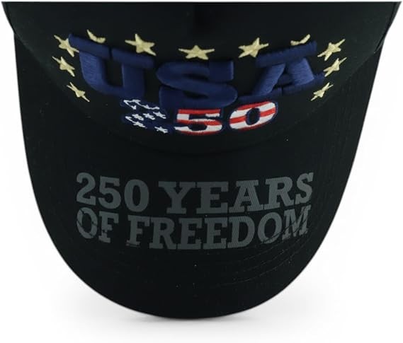 250th Anniversary USA Adjustable American Baseball Cap One Size Black Black 1