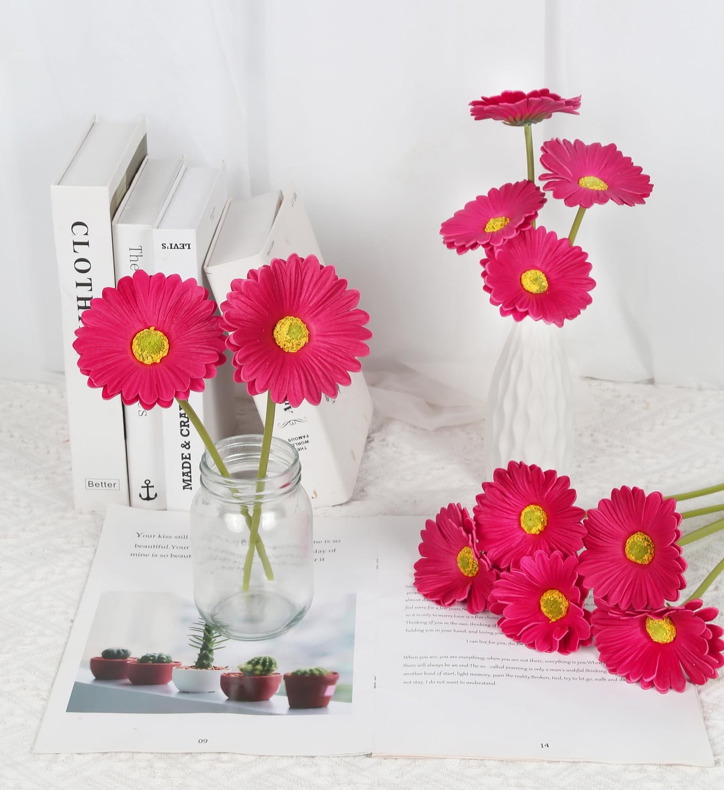 Daisies Flowers Artificial,20PCS Gerbera Daisy Artificial Flowers Fake Daisie…