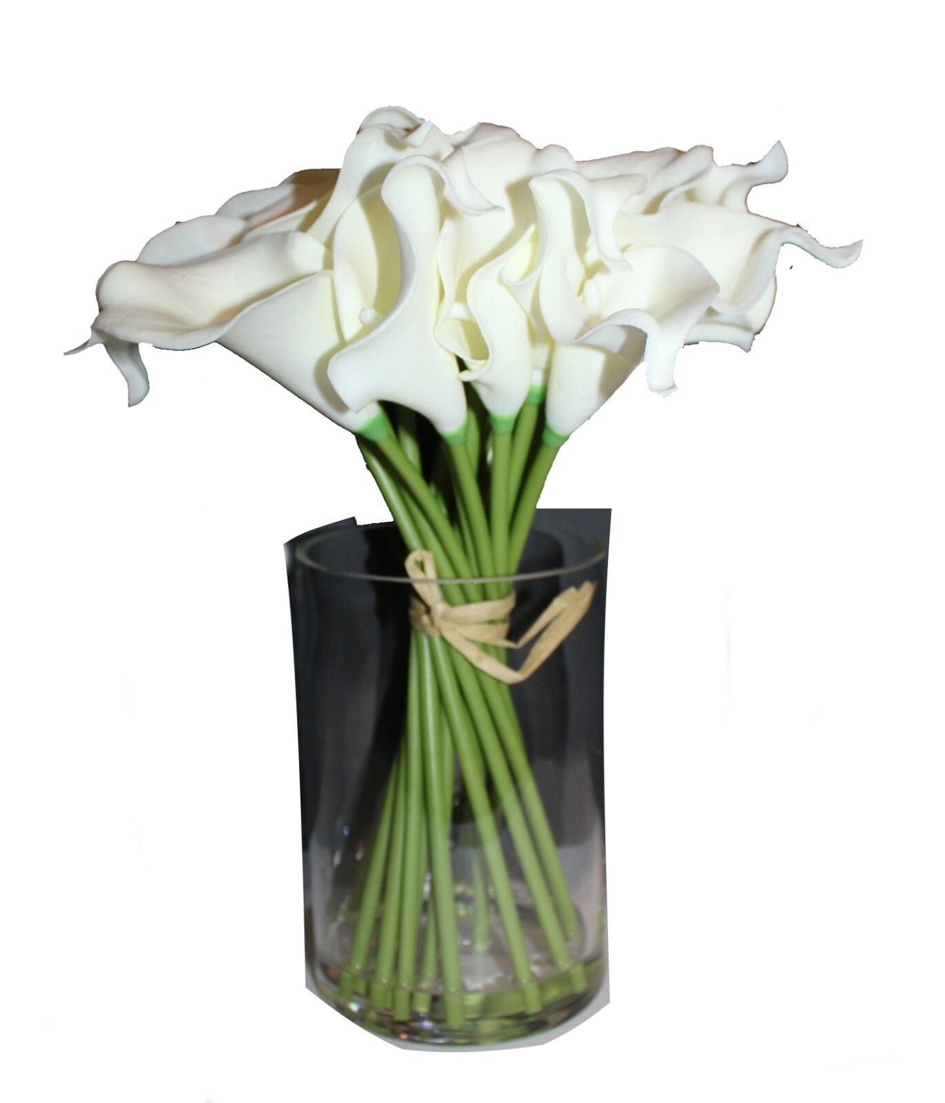 12″ Calla Lilies, 20 Flowers Arrangement in Glass Vase, Happy Mother’s Day Gift!