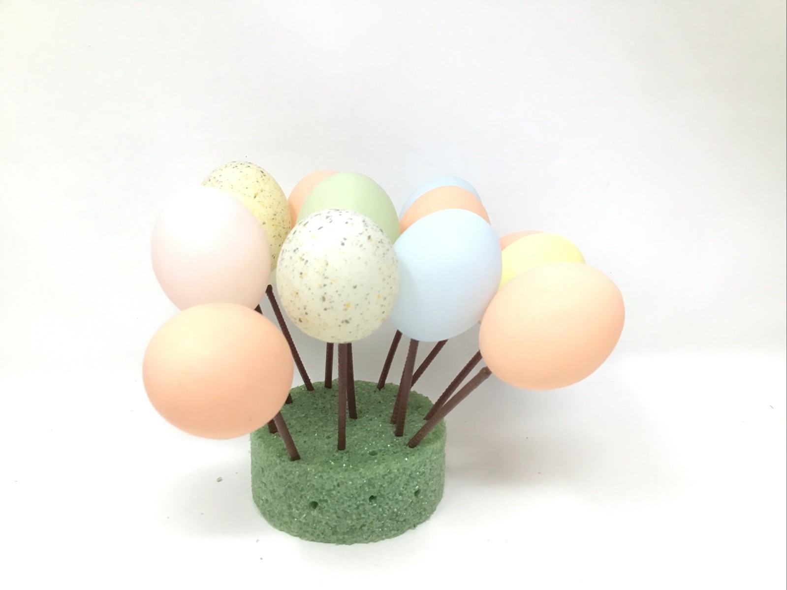 Lot of 13 Pastel & Speckled Easter Egg Floral Picks Plastic 4” Picks Vintage