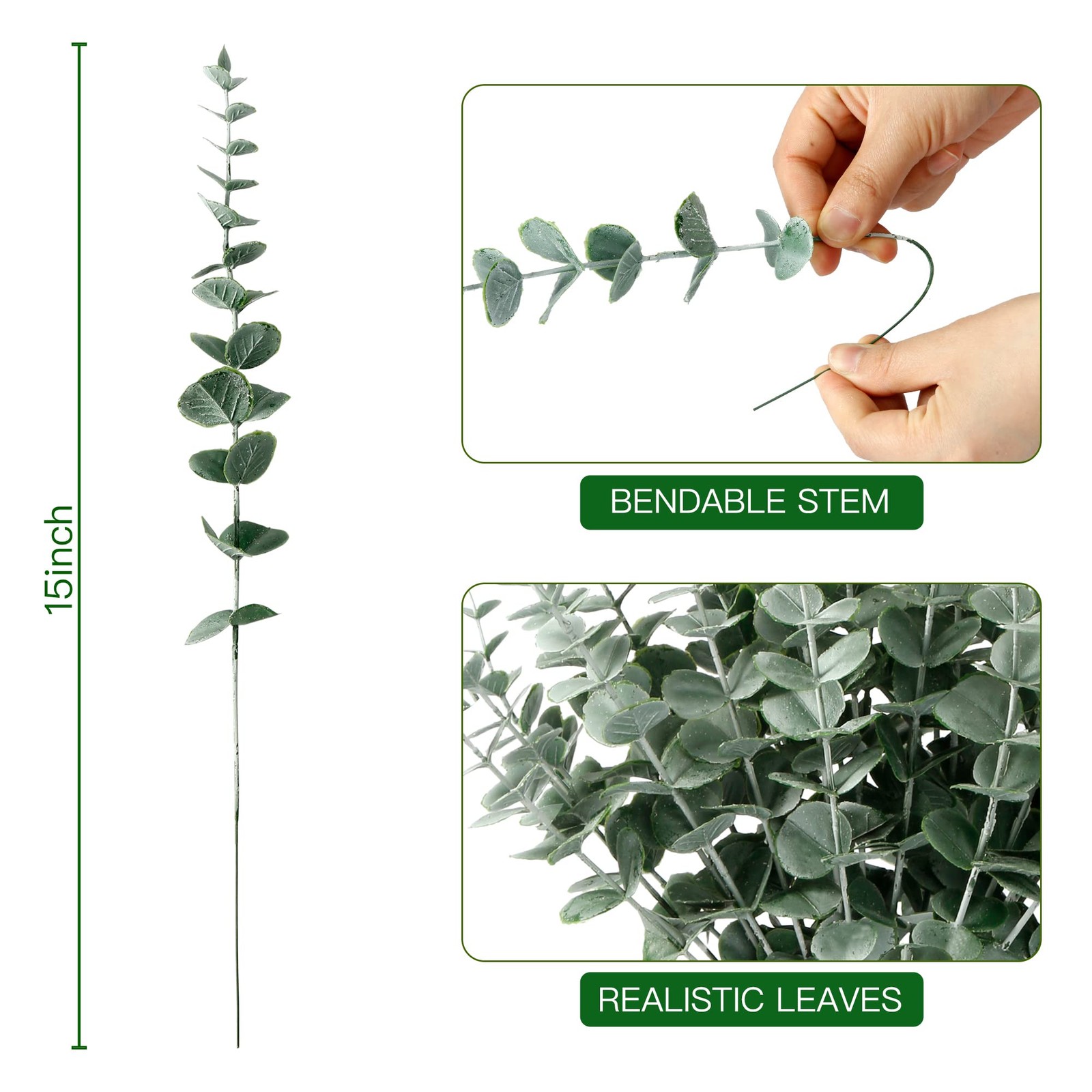 36pcs Eucalyptus Stems Decor Artificial Eucalyptus Leaves Faux Eucalyptus Ste…