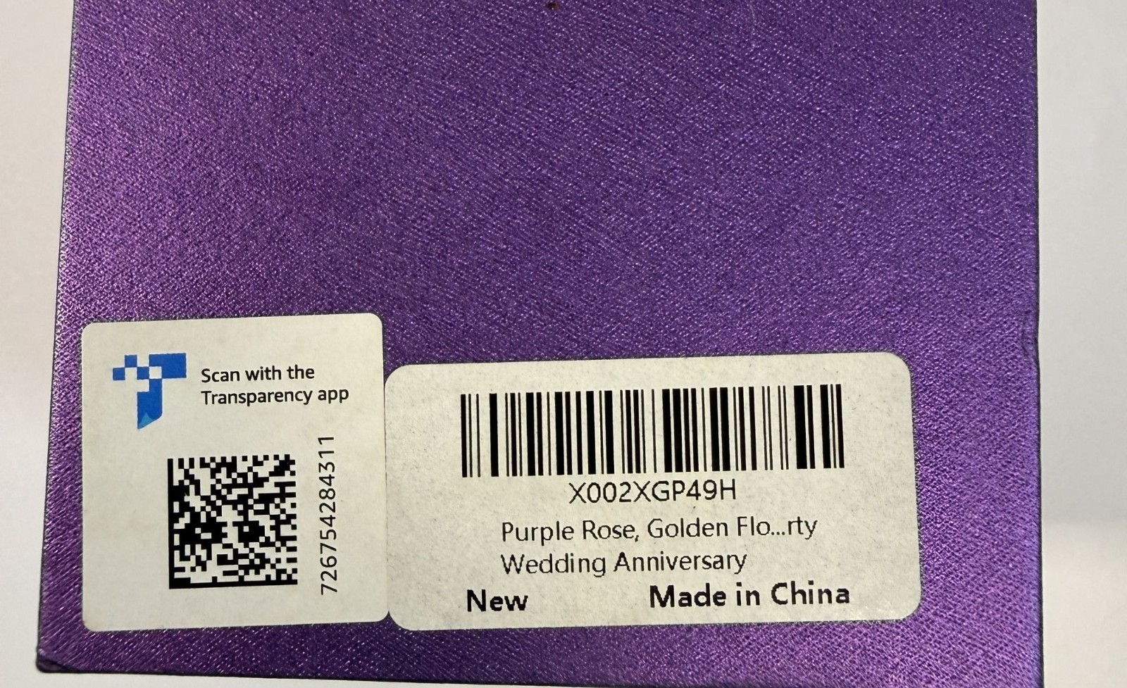 Purple Gold Dipped Rose Forever Flower Love Gift Display New In Box