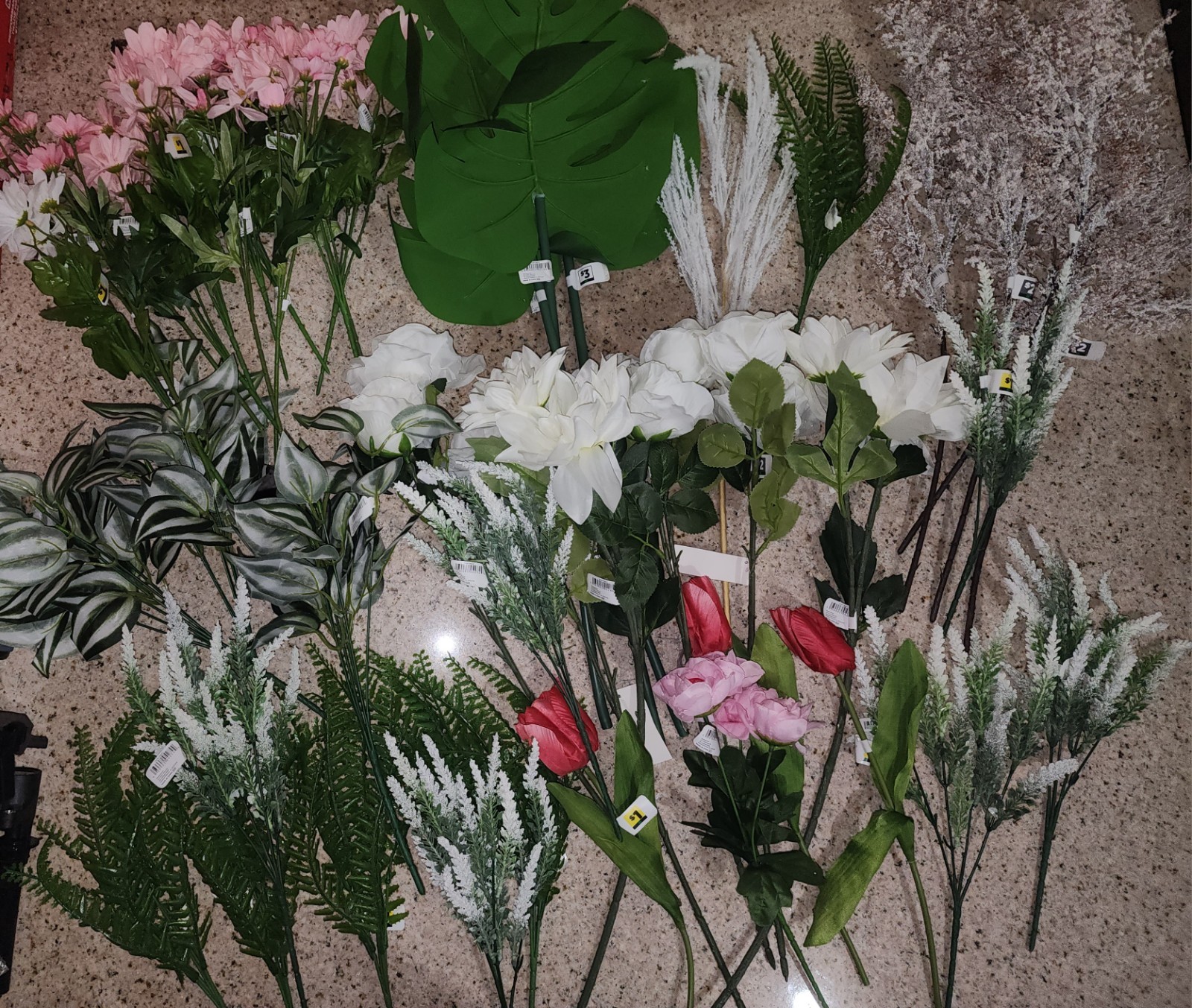 44 Piceses Lot Of Faux Flowers Brand New DG Lot