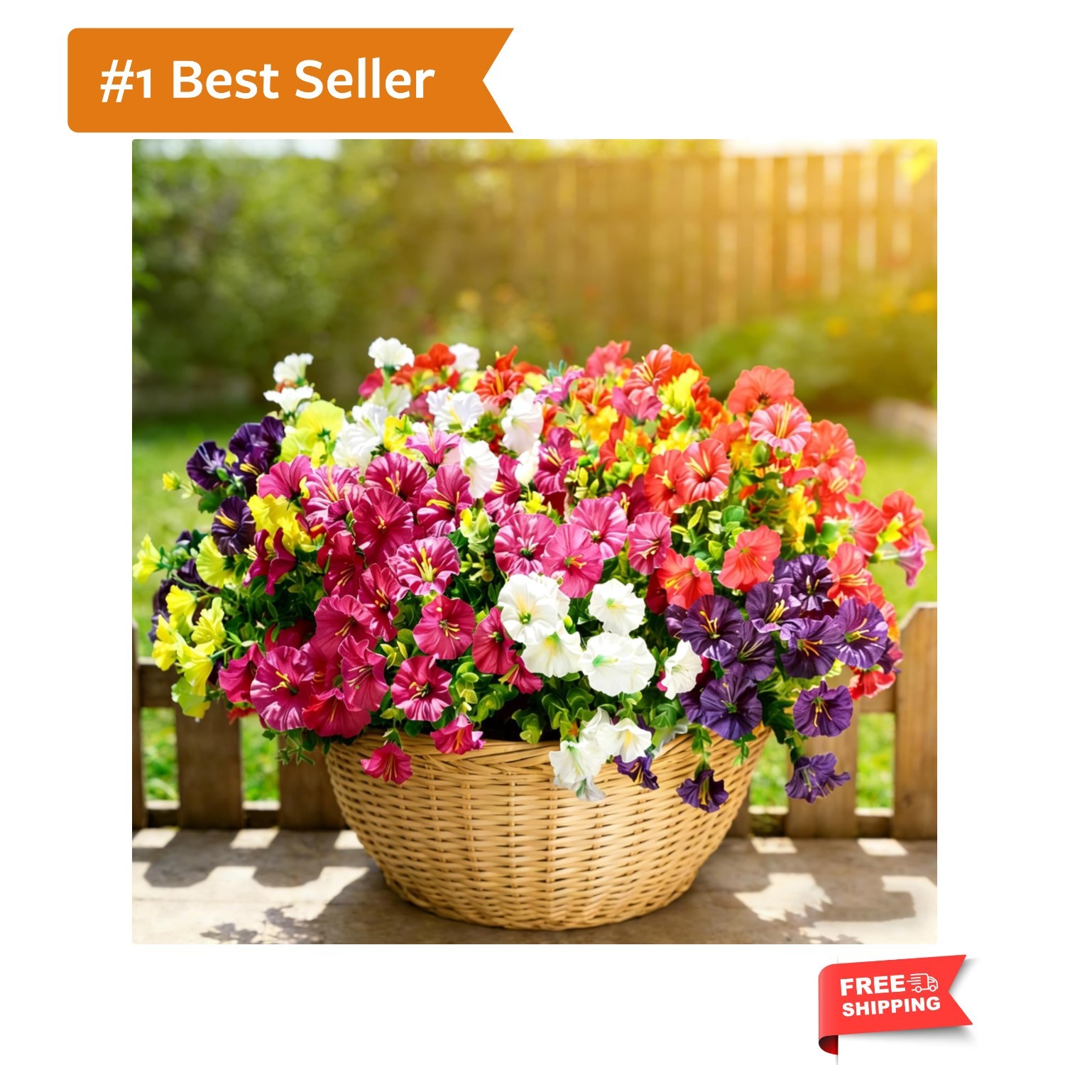 12 Bundles Artificial Flowers for Outdoors Decoration, Faux Silk Morning Glor…
