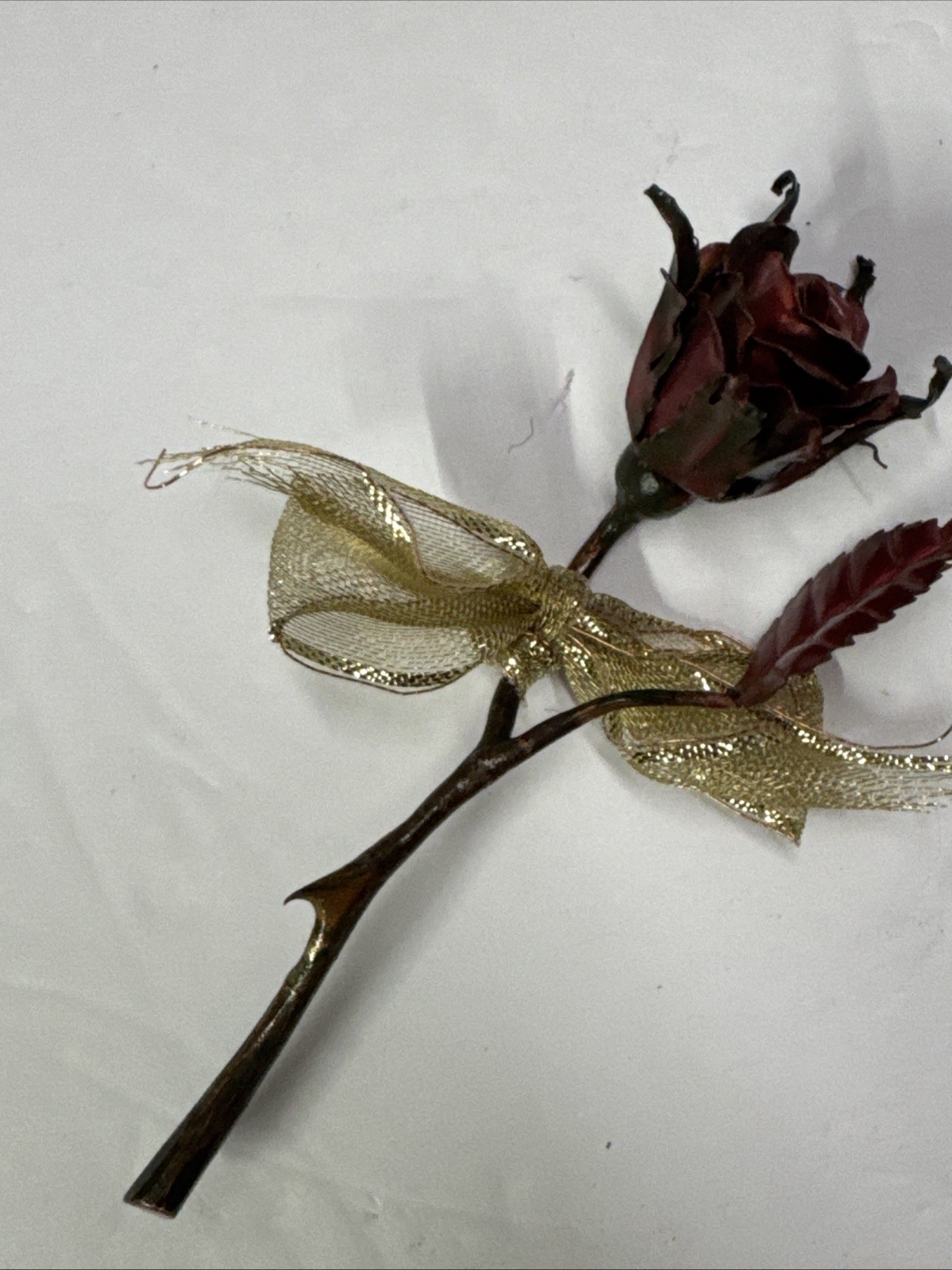 Bronze Lacquer Dipped L Trimmed Forever Rose 4.5” (c)