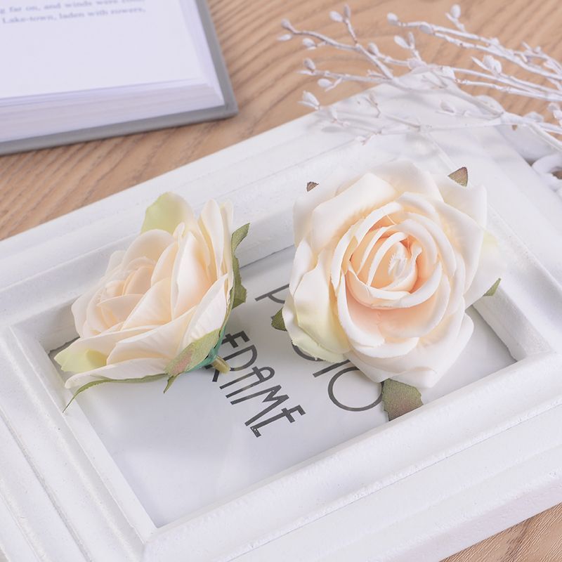 Rose Head Silk Wreath Flowers Wedding Party Home Decor Artificial Flower 7cm 5pc
