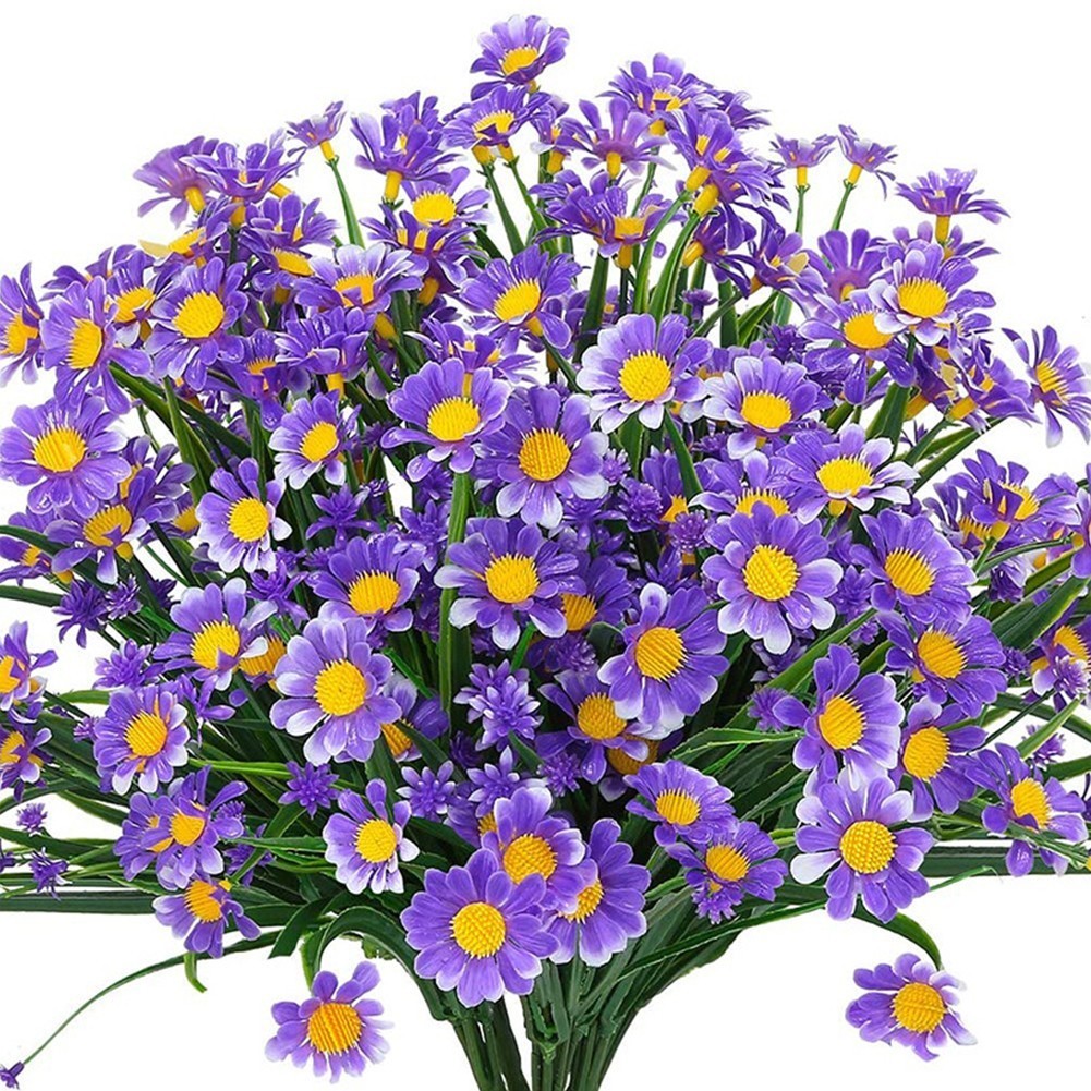 Artificial Flowers Daisies Plants Indoor Outdoor Fake Bouquet Garden Home Decor