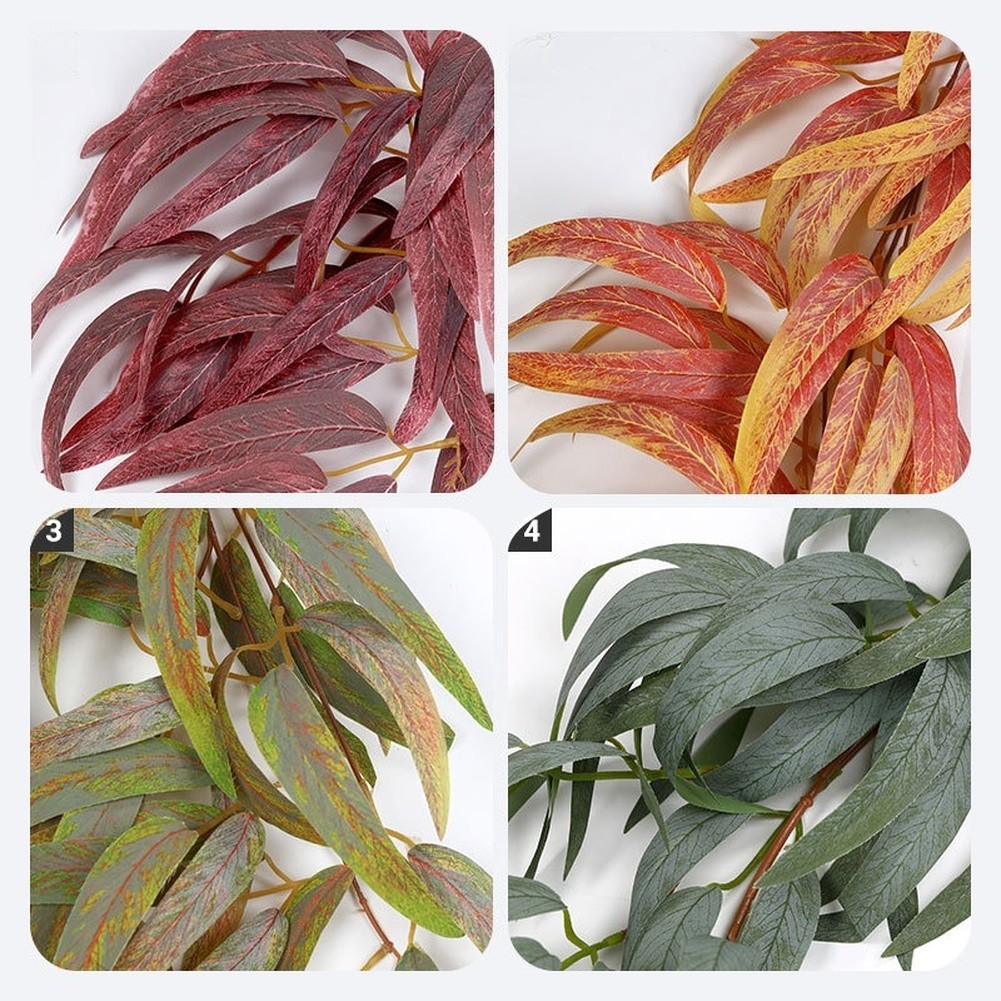 Artificial Eucalyptus Leaves Vine Rattan Fake Greenery for Wedding Table Home