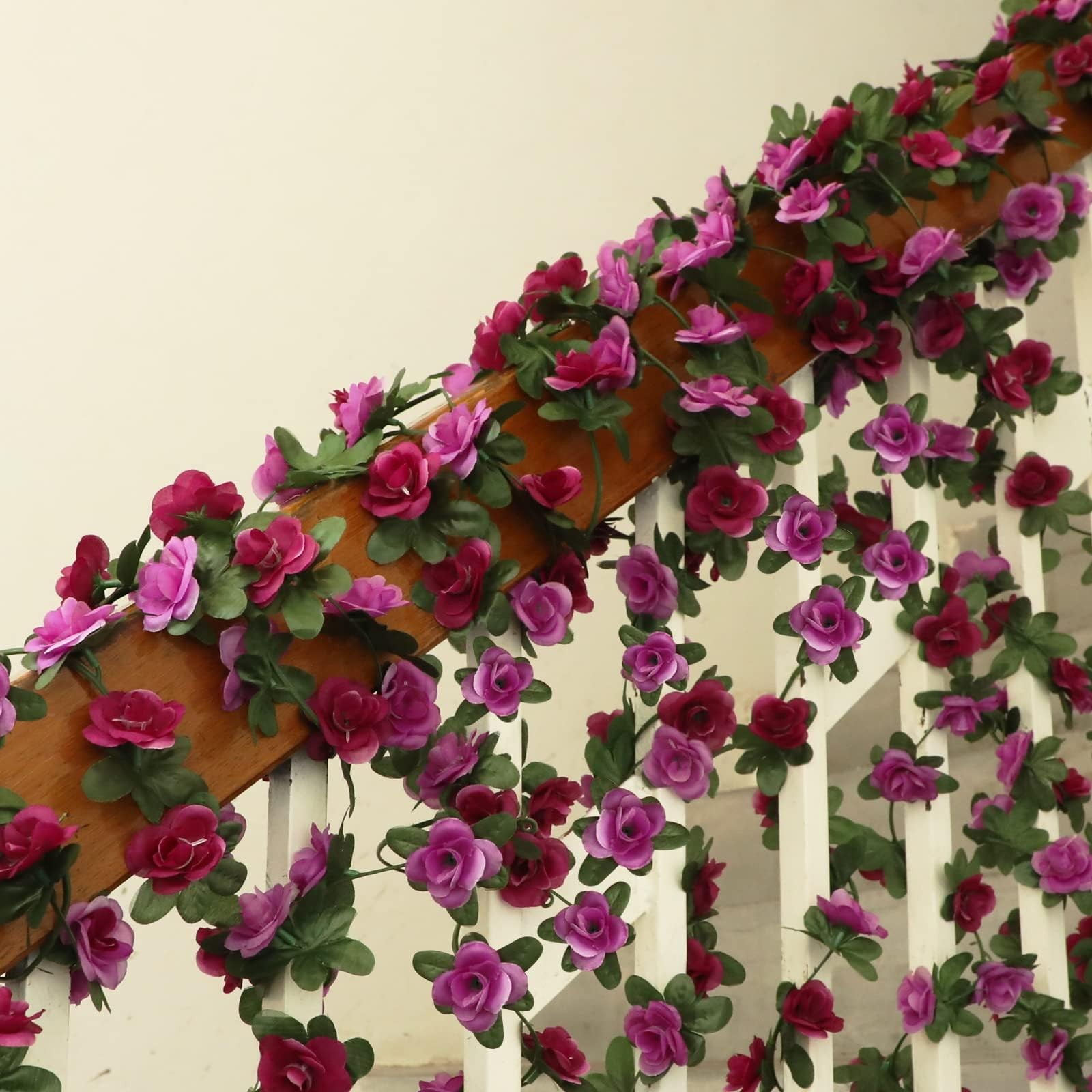 Flower Garland Rose Vines, 2 Strands 16.5Ft Flowers Vines for Bedroom, Rose F…