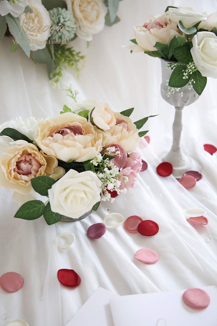 300pcs Rose Petals Elegant Maroon Faux Silk Flower Petals for Wedding Flower …
