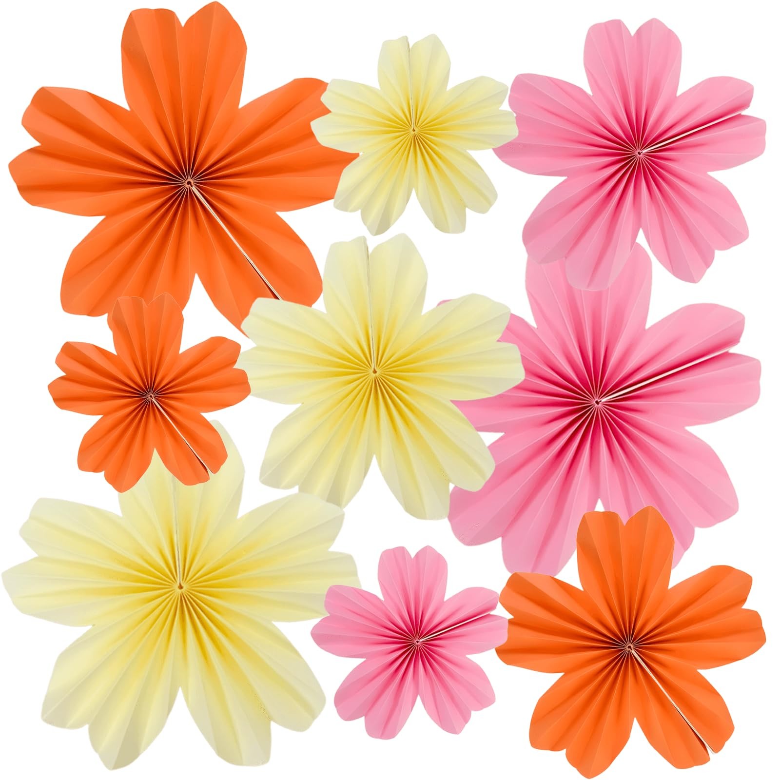 9 Piece Set Paper Flowers Decorations for Wall,3 Sizes 8-14 inch Flower Decor…