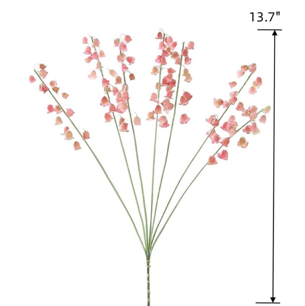Artificial Lily of the Valley Flowers, Pink, 14 Stems