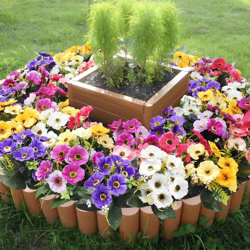 12 Bundles 12.6 In. Multi-Colored Artificial Flowers for Outdoors Decoration UV