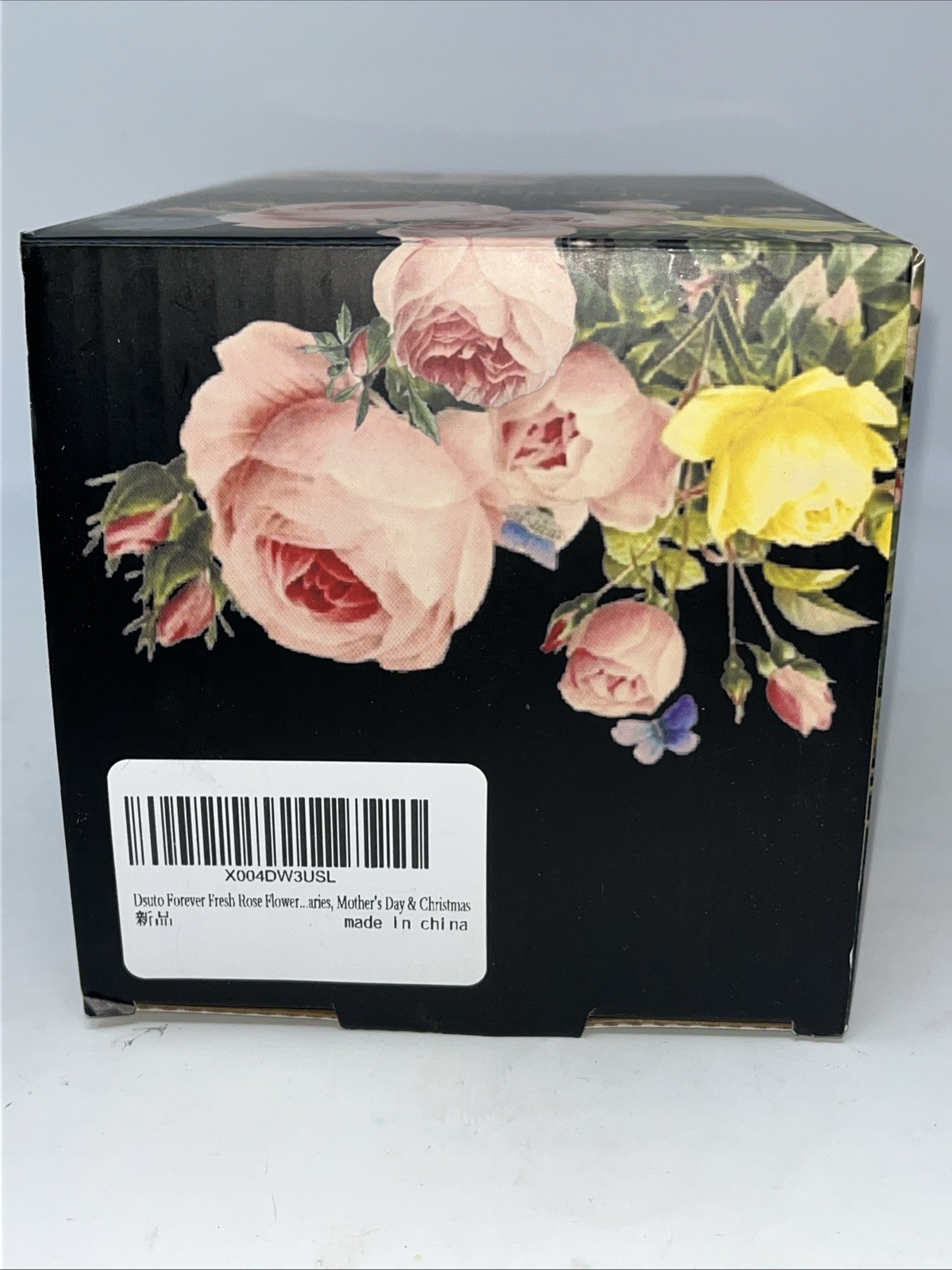 Glass Dome Preserved Roses Flowers in Lighted Wood Base