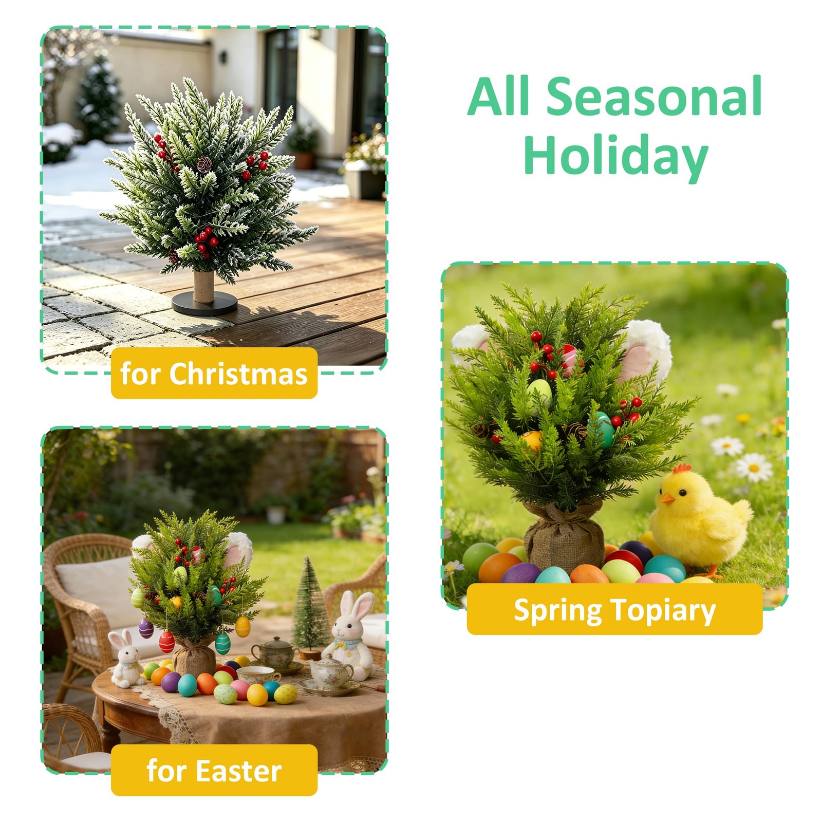 UV Resistant Topiary Balls & Faux Bushes, Ideal as Table Centerpieces & Table…