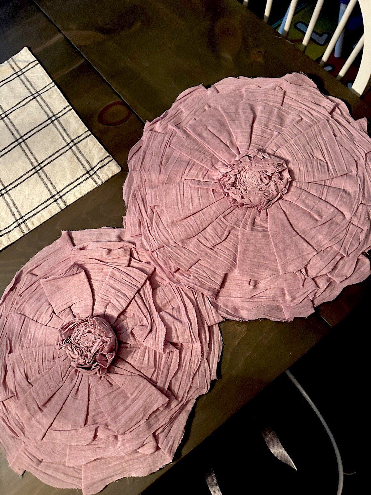 PB Kids Purple Linen Flowers EUC