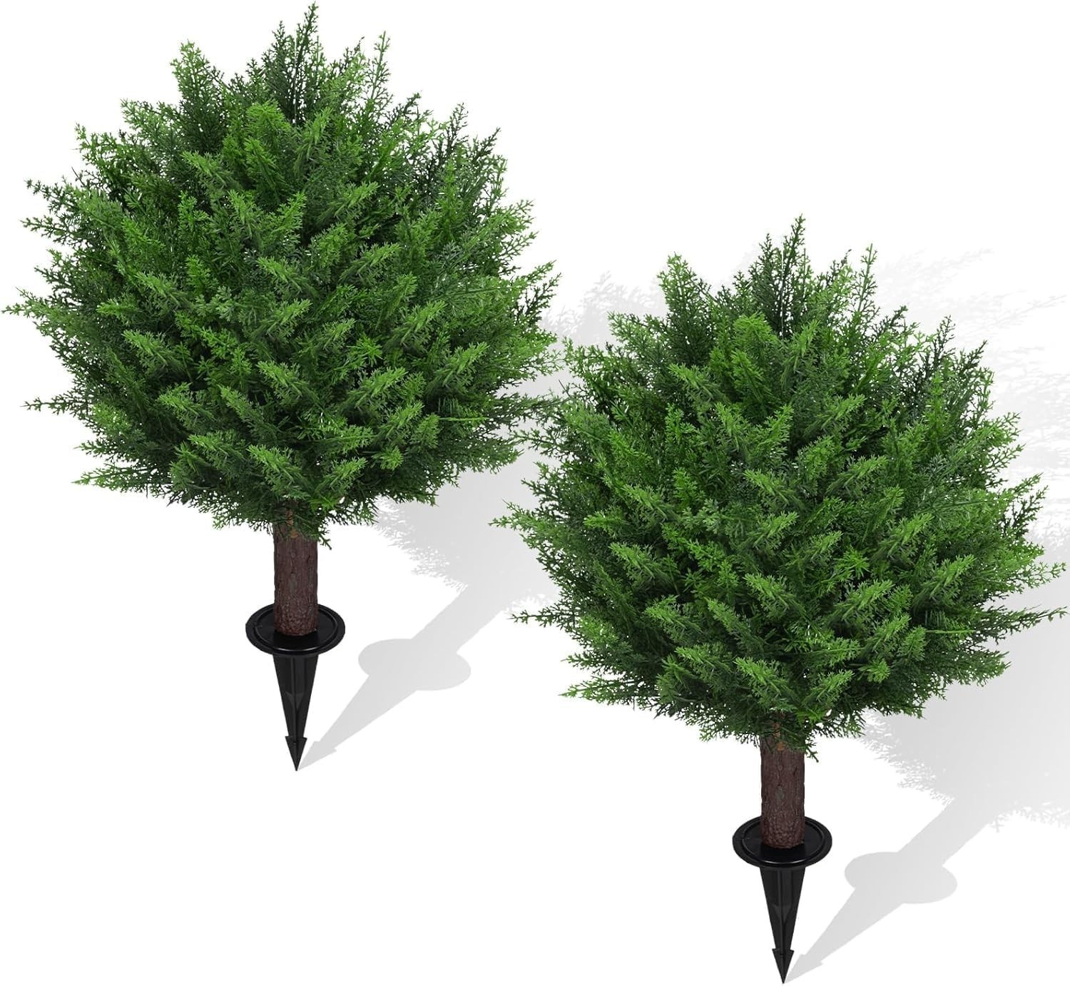 Realistic Cedar Topiary Trees for Outdoors – Set of 2