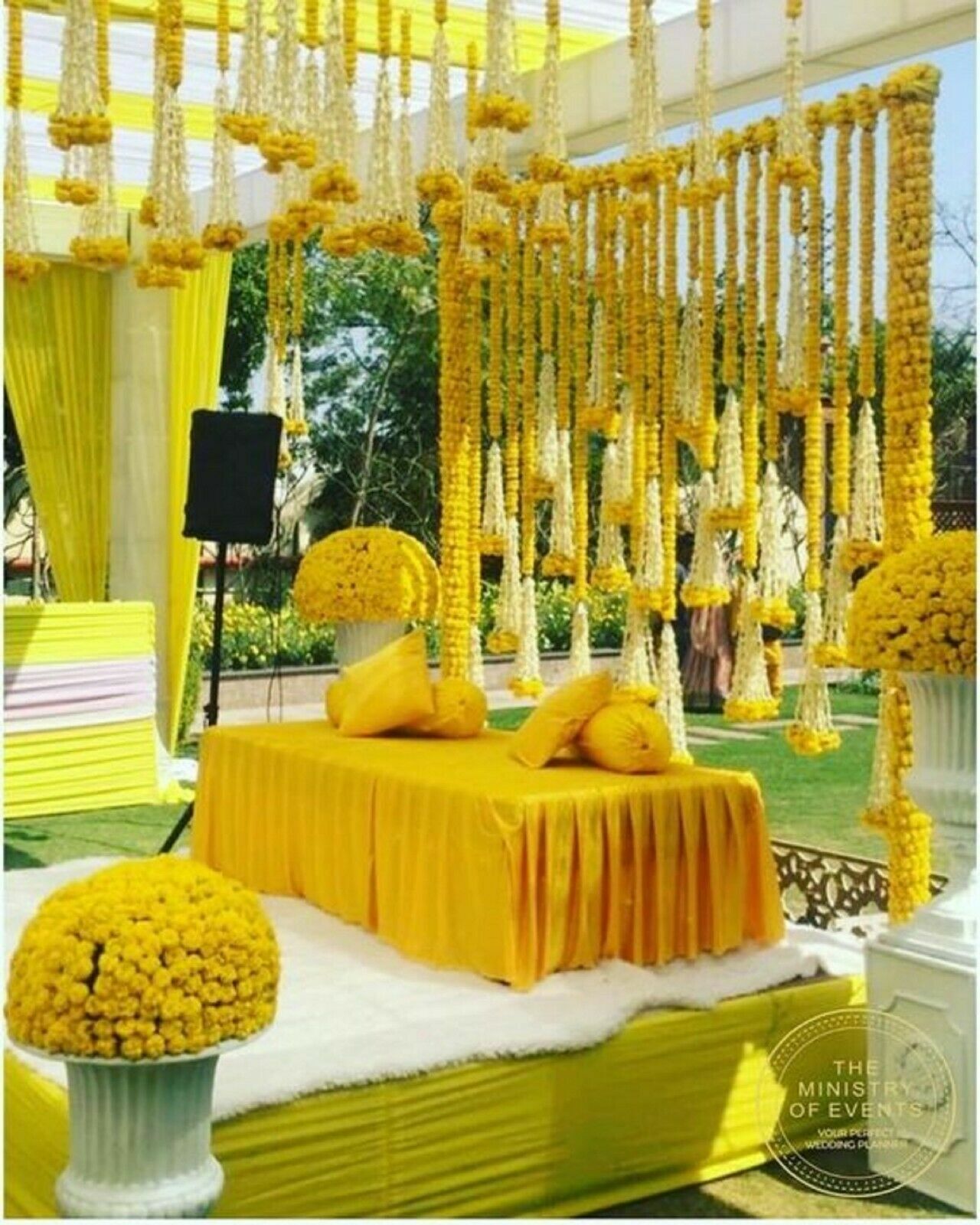 20 PCs yellow Artificial Marigold Flower Garlands Indian Wedding Decoration