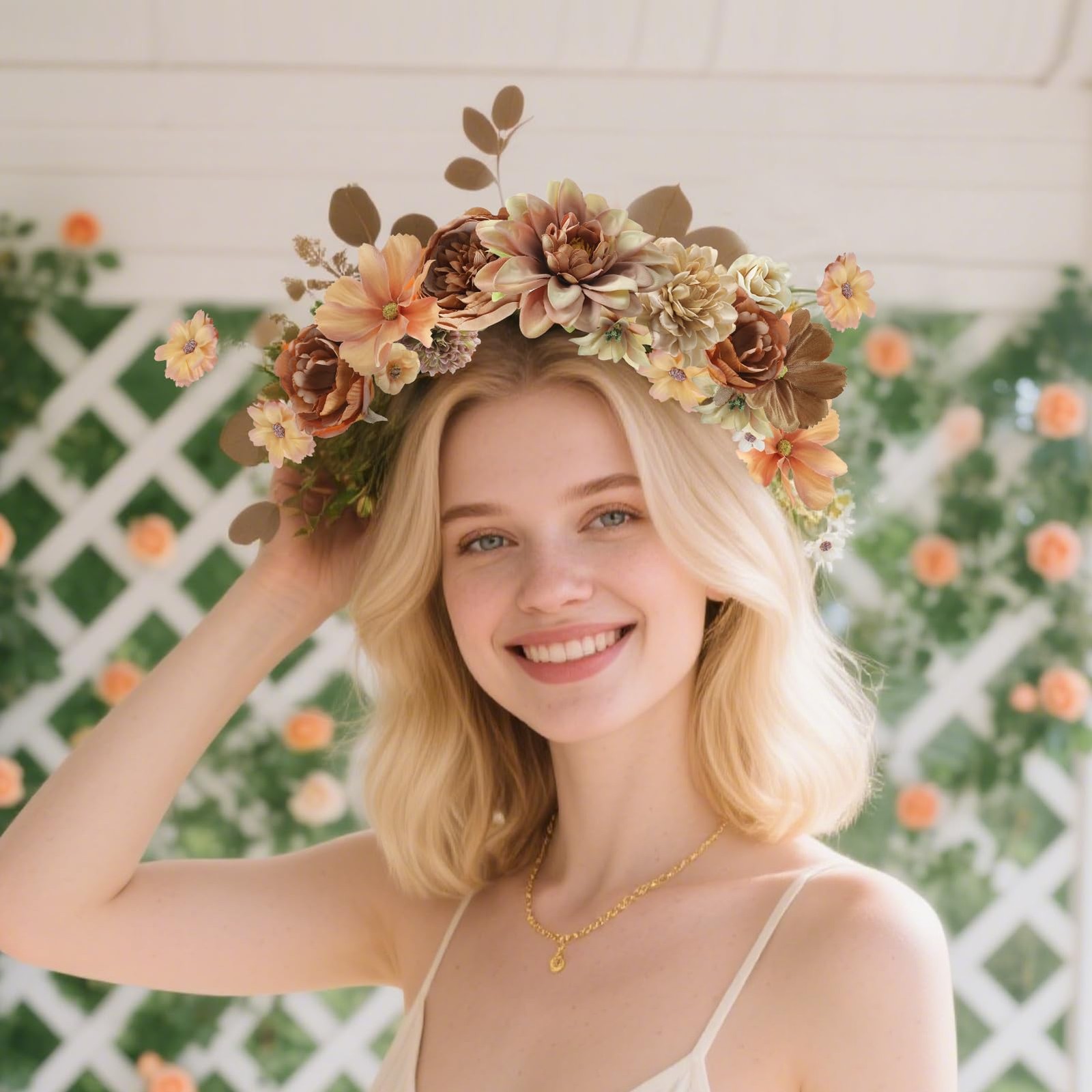 Fake Flower Heads Bulk – Coffee Silk Daisy & Rose Fall Artificial Flower for …