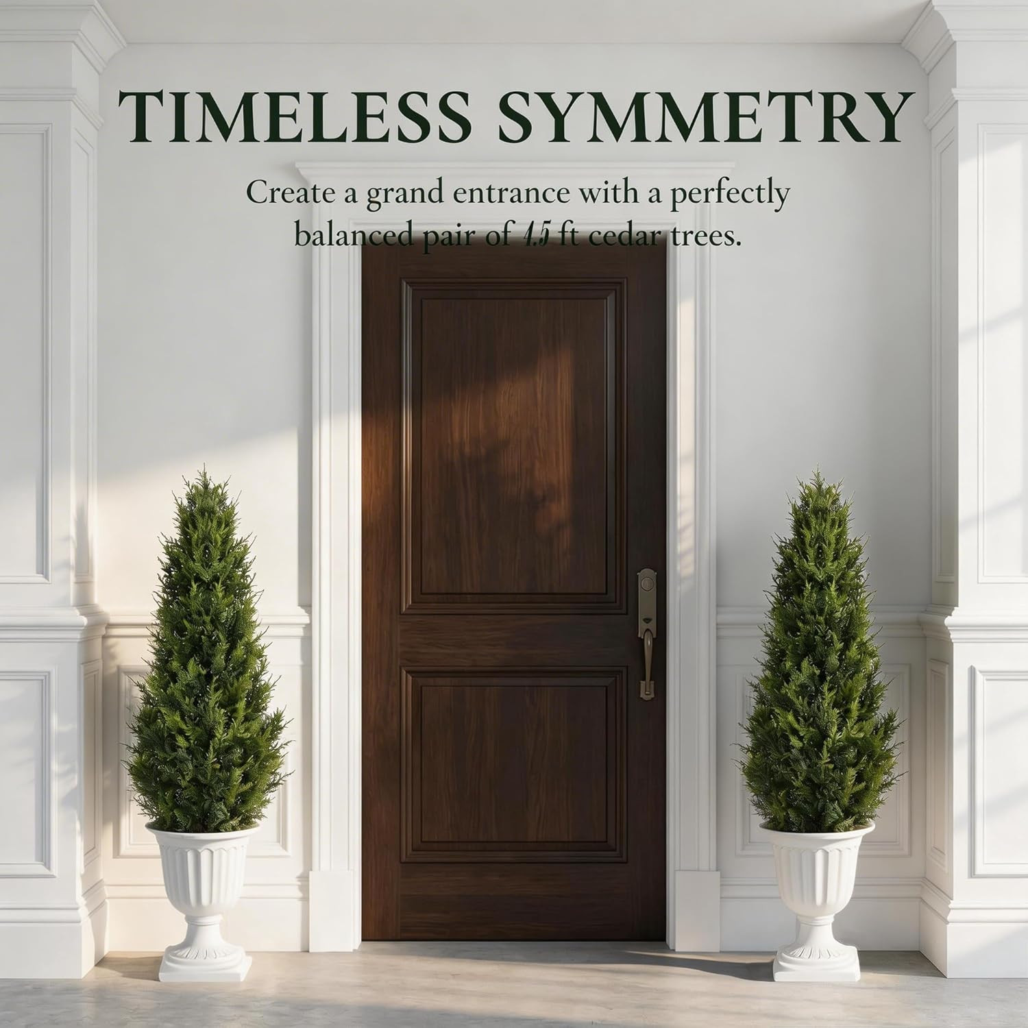 Set of 2 Realistic 4.5FT Artificial Cedar Trees for Indoor/Outdoor Decor