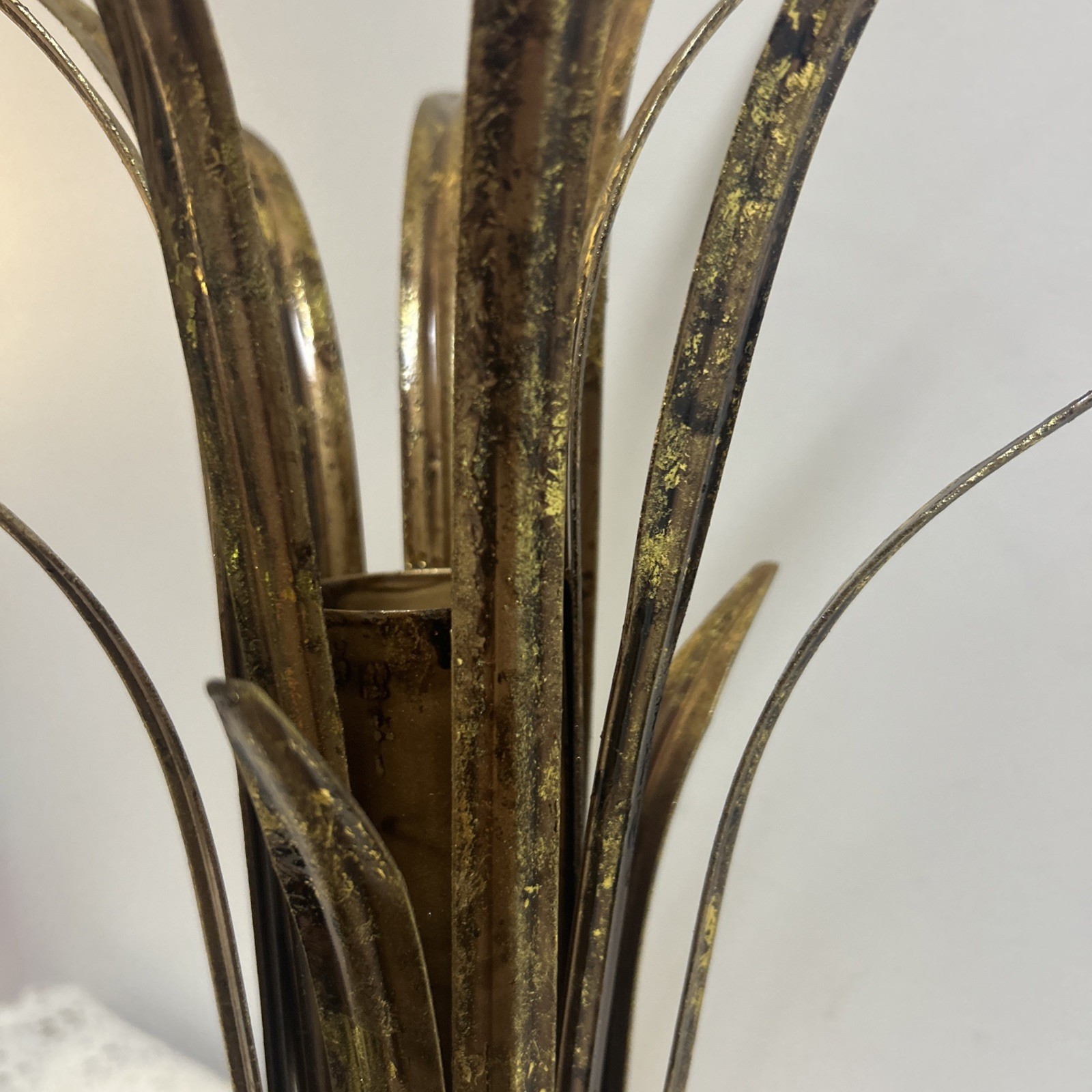 New French Bouquet Holder Home Accessory Displayer Aged Gold Tone Metal Wedding