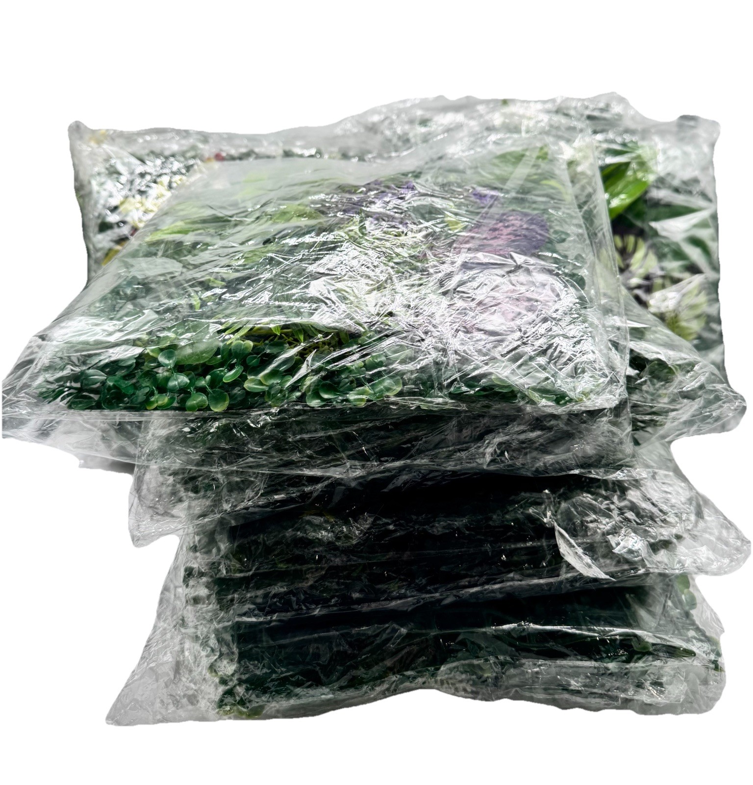 Artificial Green Plant Wall Panels Pack of 2 Faux Grass Flower Decor